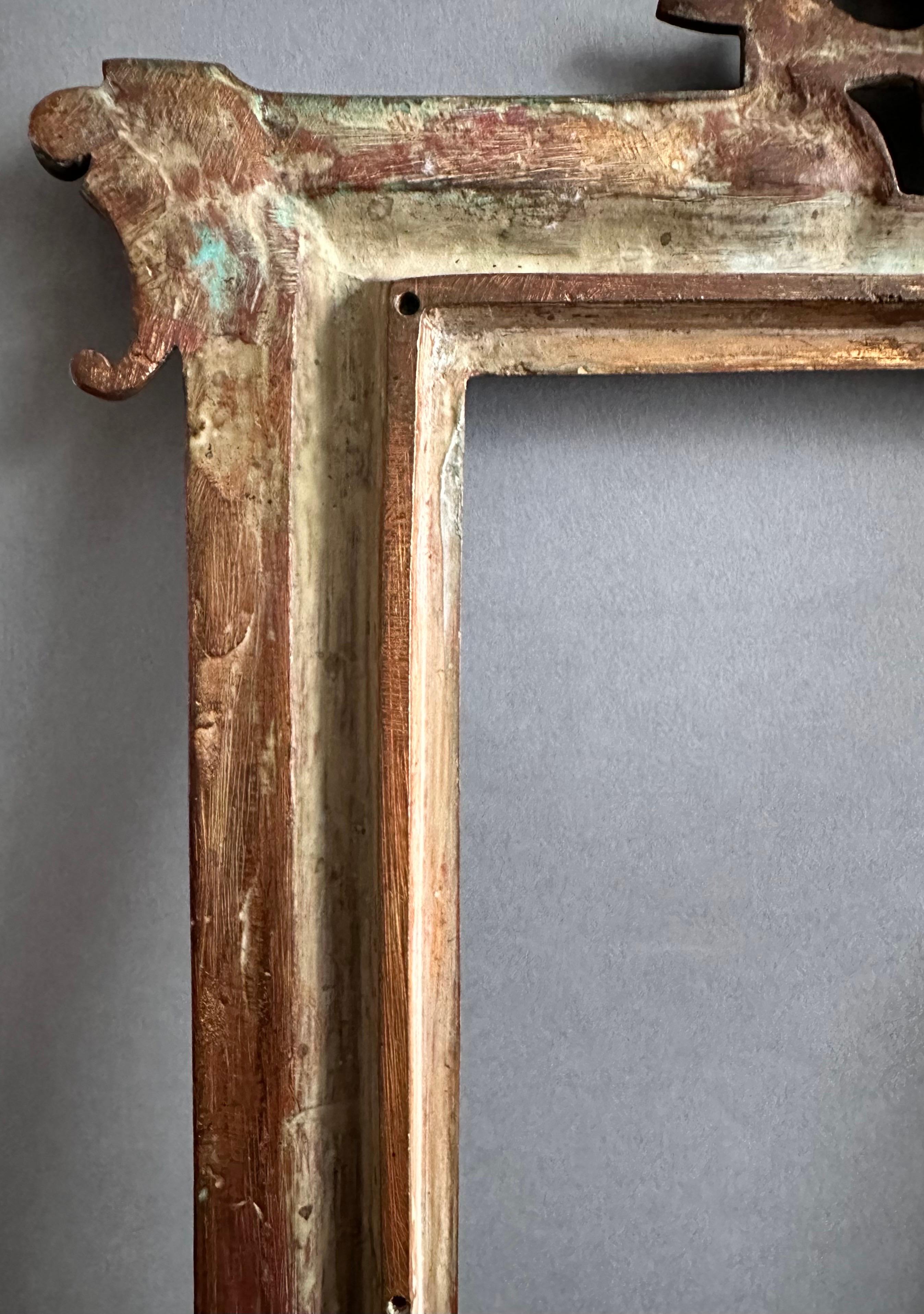 Bronze Frame Late 19th “Art Nouveau” Period Pediment Figure of Silenus  For Sale 13