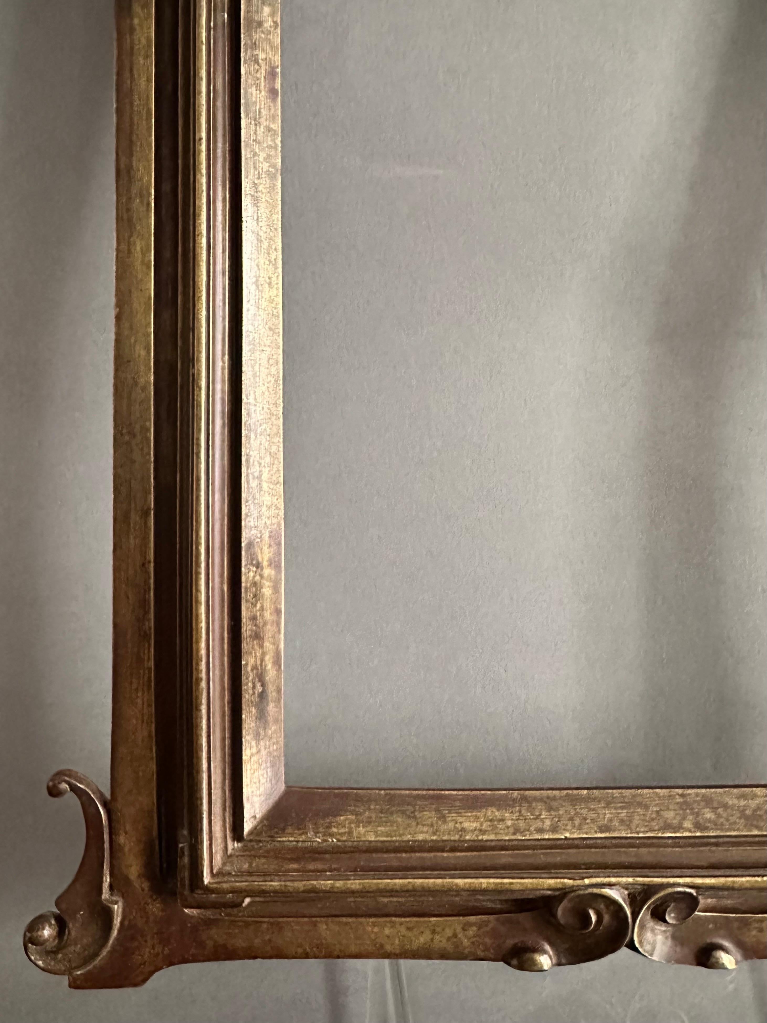 19th Century Bronze Frame Late 19th “Art Nouveau” Period Pediment Figure of Silenus  For Sale