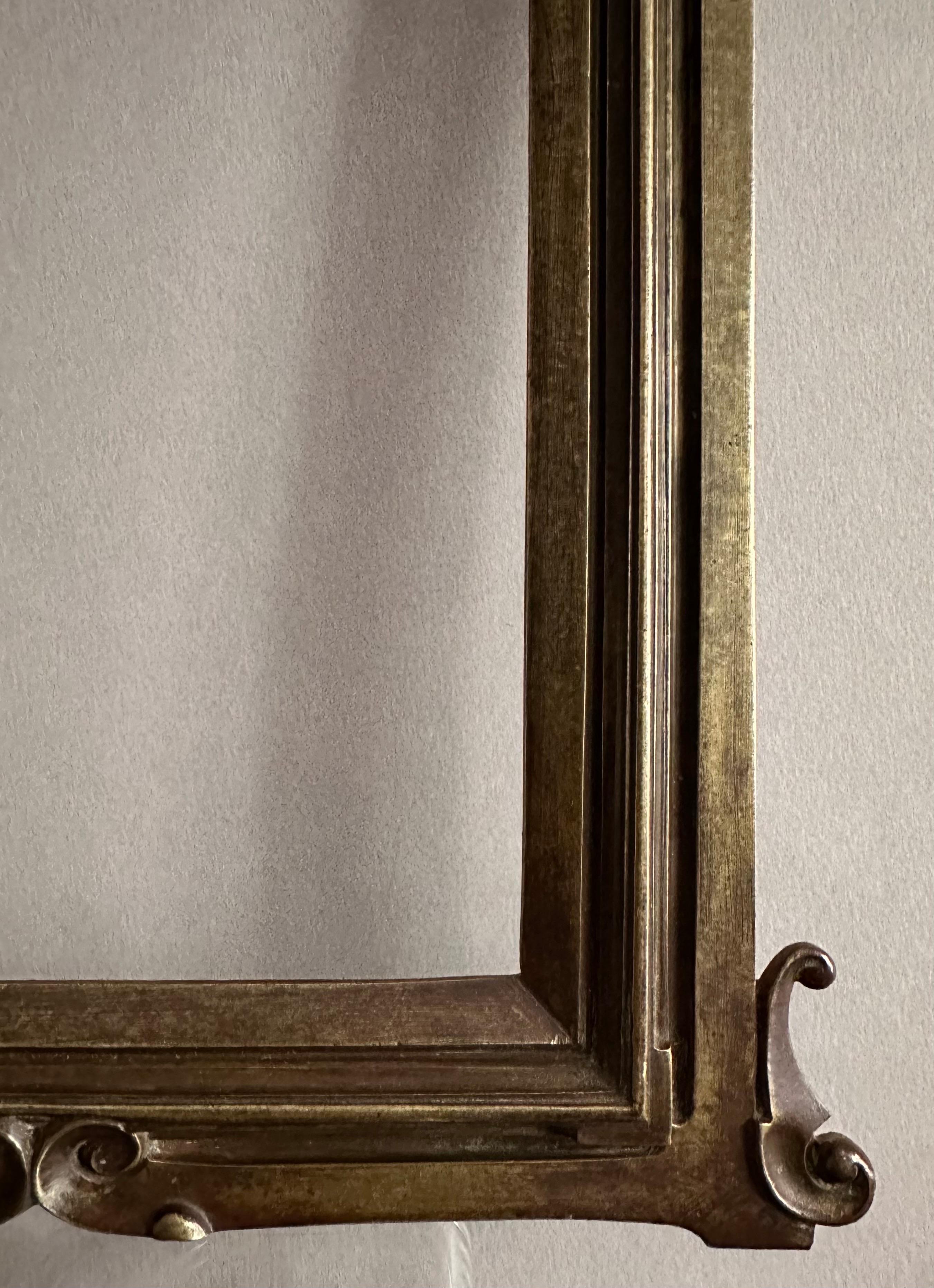 Bronze Frame Late 19th “Art Nouveau” Period Pediment Figure of Silenus  For Sale 1