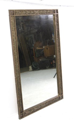 Bronze Framed Distressed Mirror Foliage Pattern  4 ft Tall