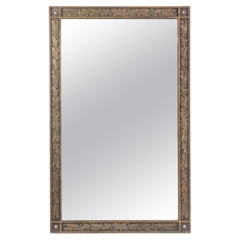 Bronze Framed Distressed Mirror Foliage Pattern  4 ft Tall