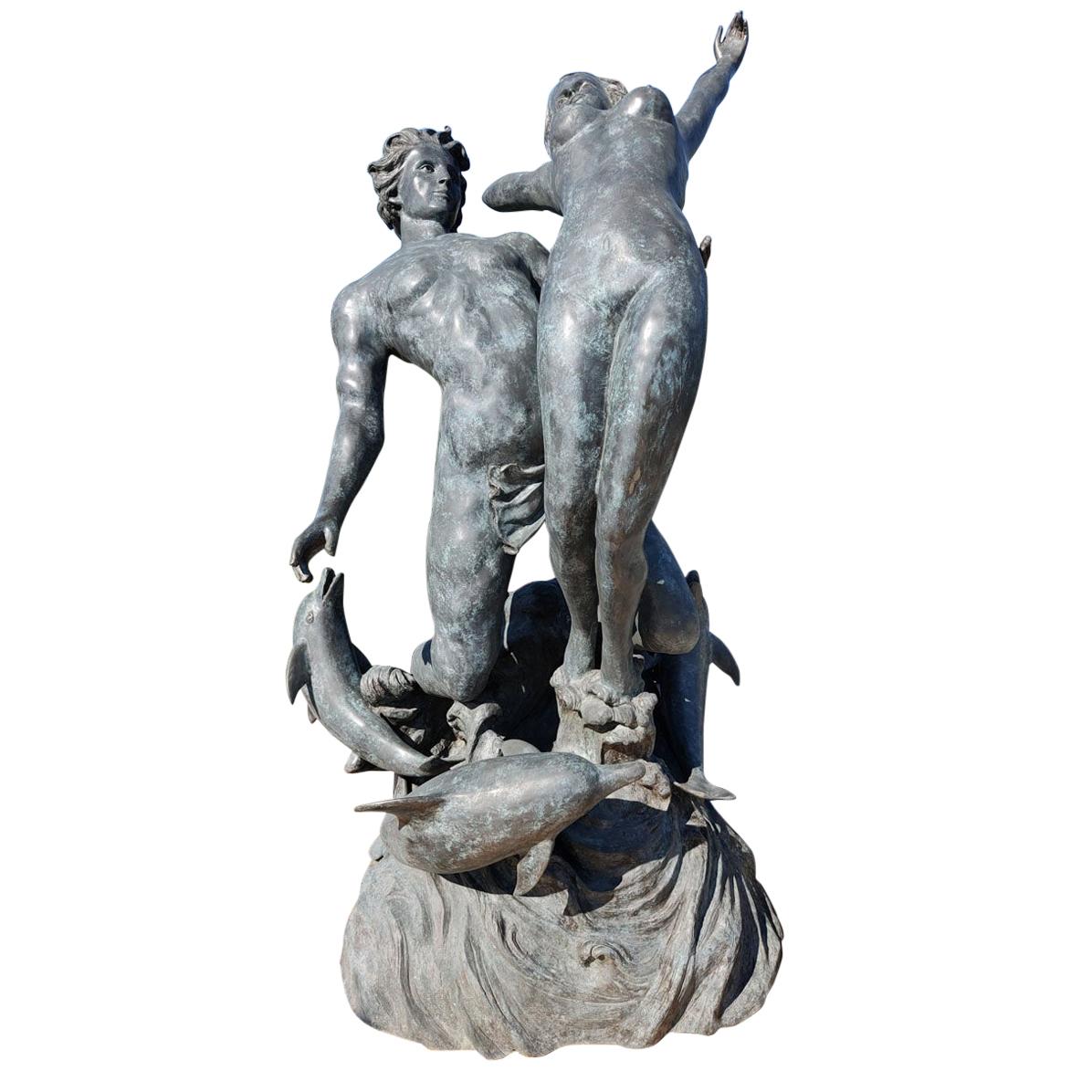 Bronze Freestanding Fountain, 20th Century For Sale