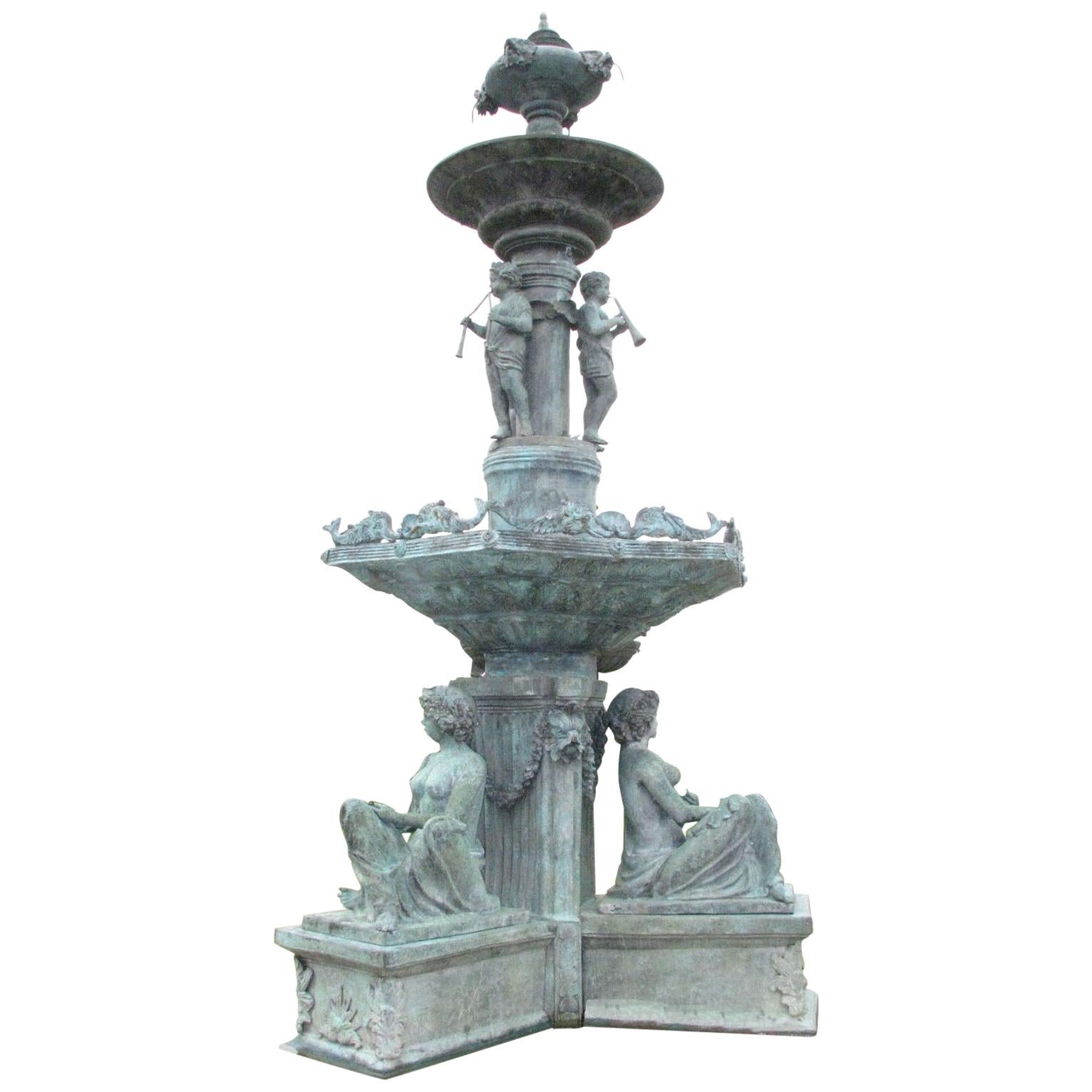 Bronze Freestanding Palace Fountain, 20th Century