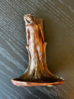 Bronze French Art Nouveau Match Holder