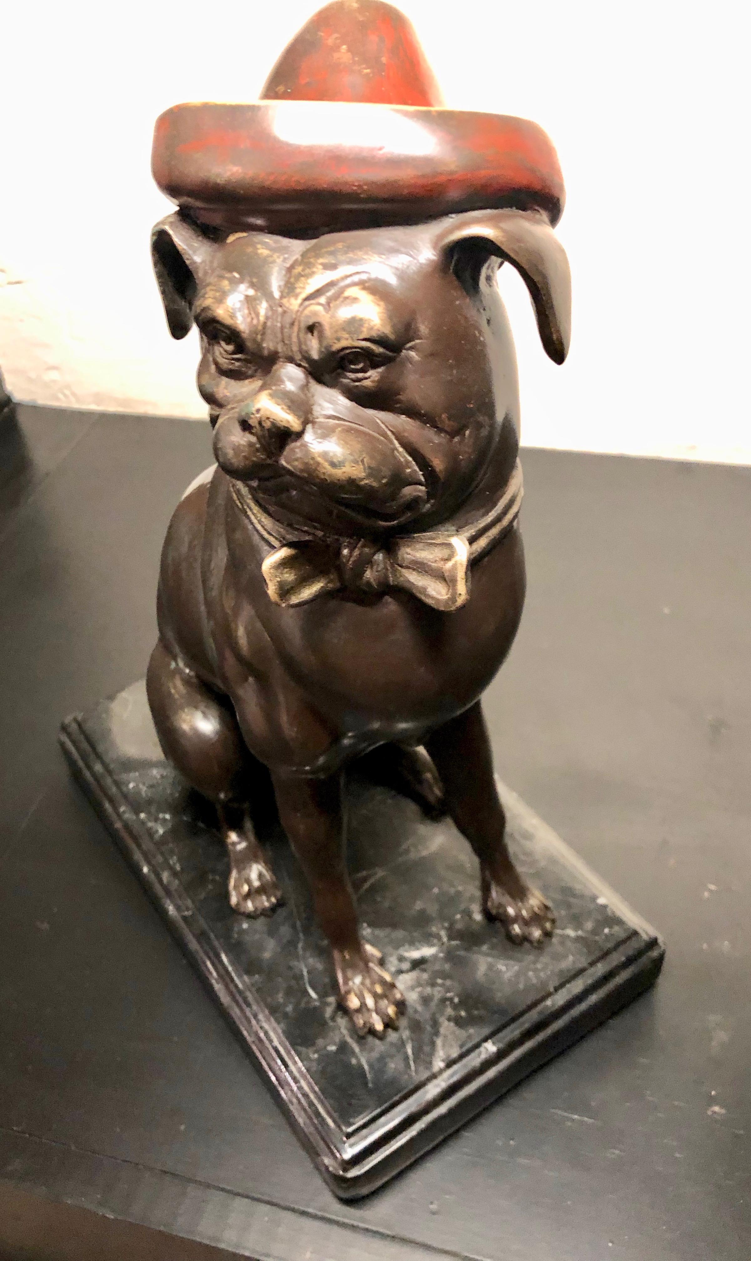 Mid-20th Century Bronze French Bull Dog Sculpture Art Deco