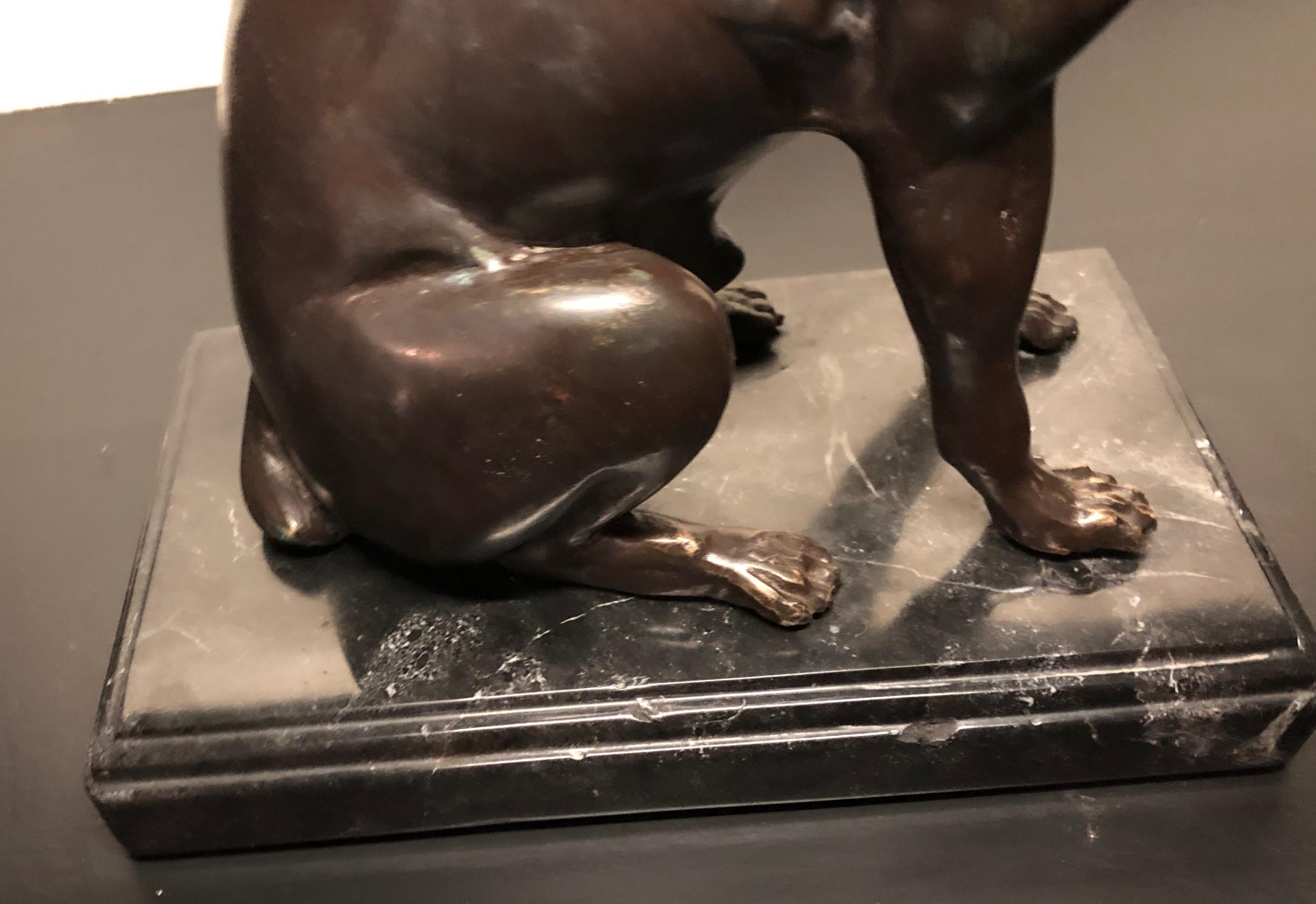 Bronze French Bull Dog Sculpture Art Deco 3