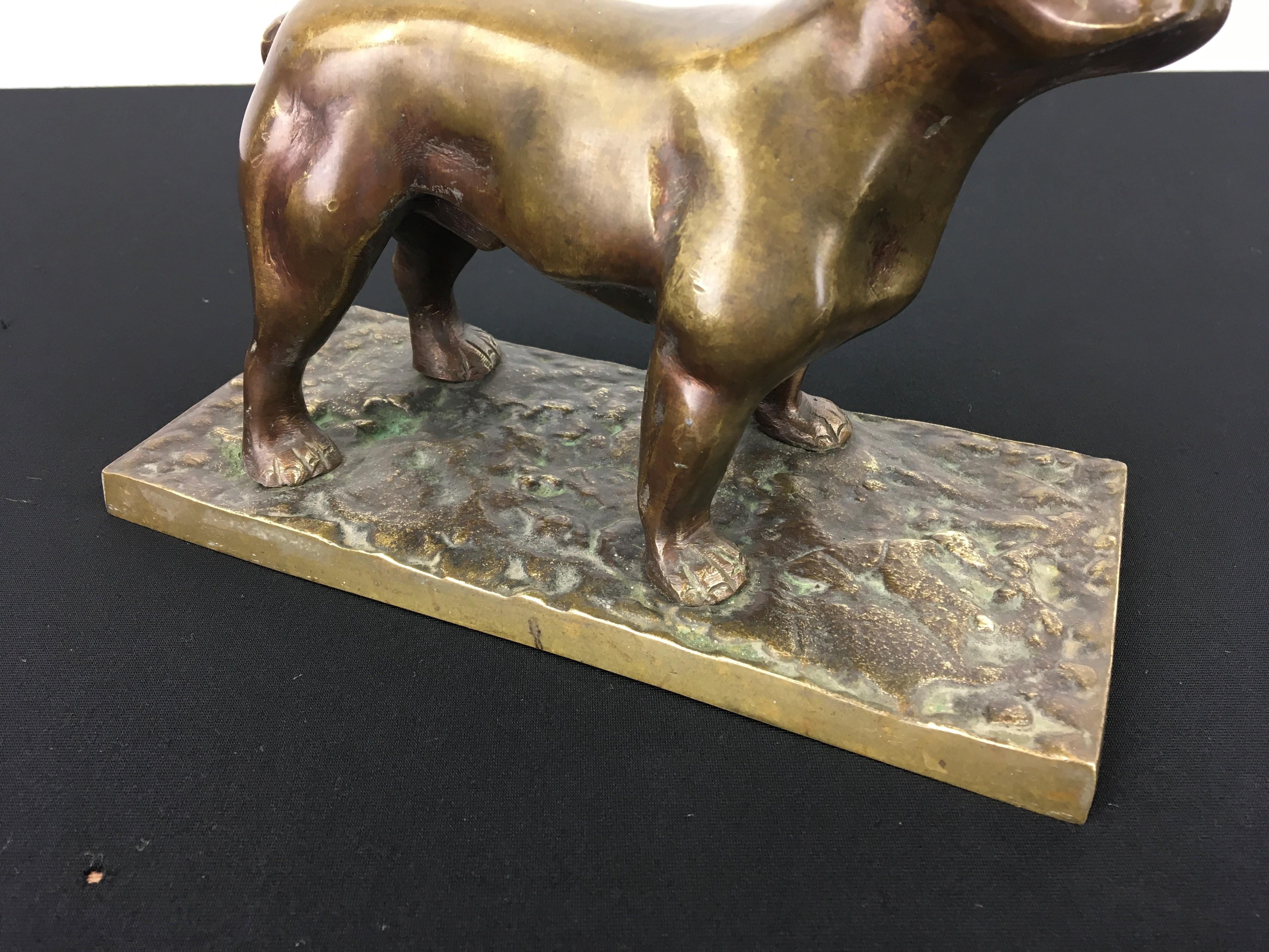 Bronze French Bulldog Sculpture In Good Condition In Antwerp, BE