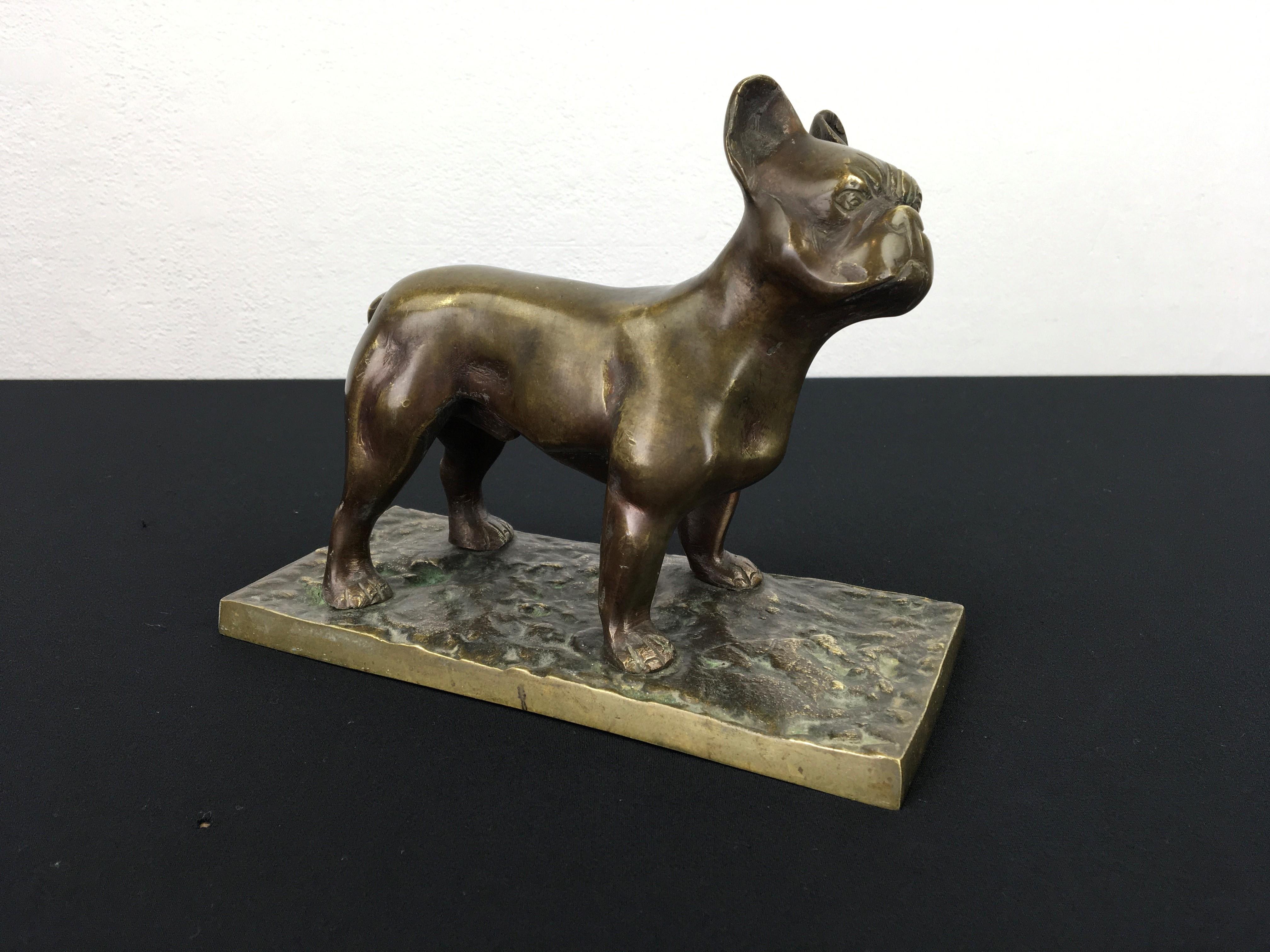 20th Century Bronze French Bulldog Sculpture