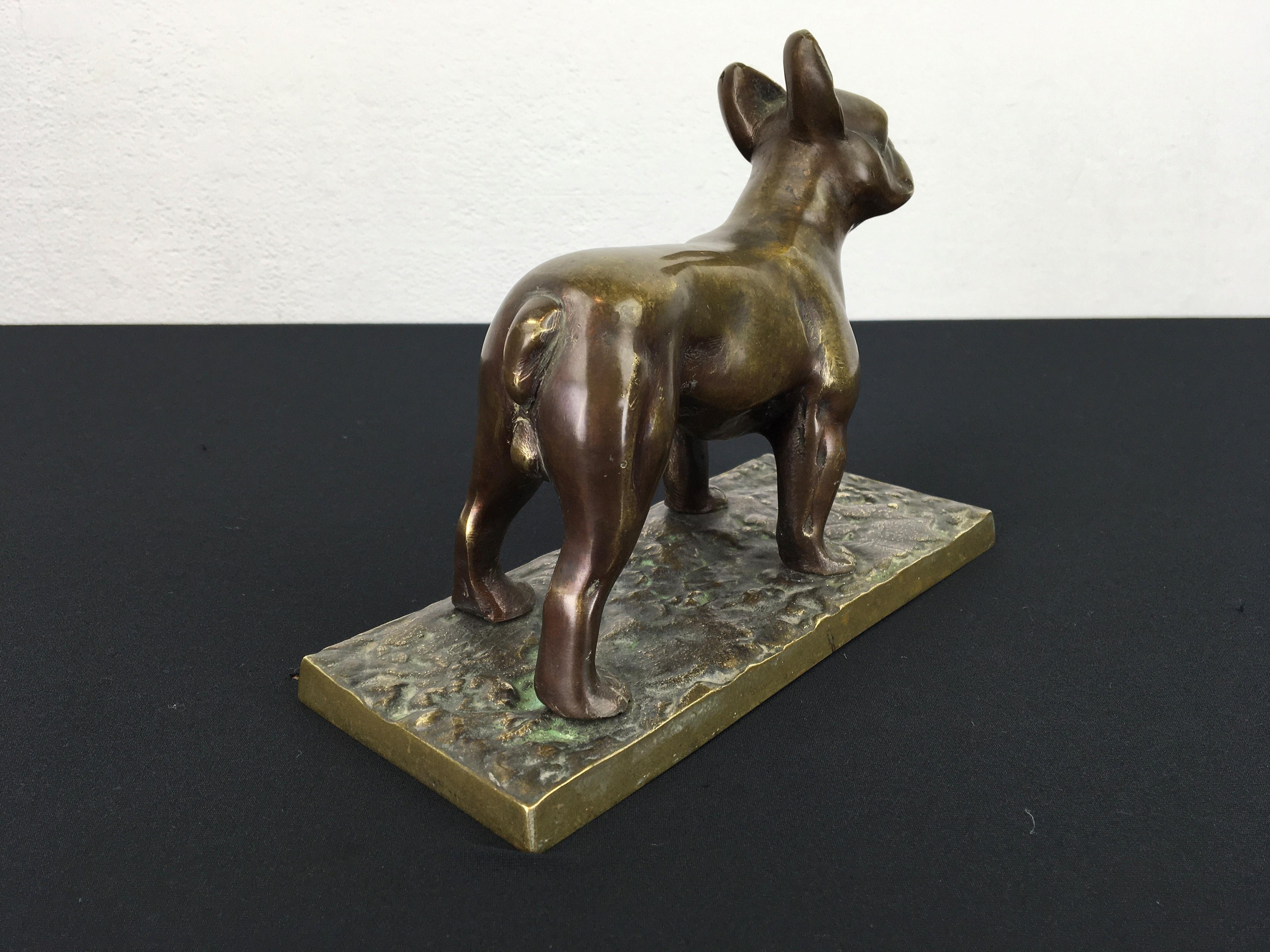 Bronze French Bulldog Sculpture 2