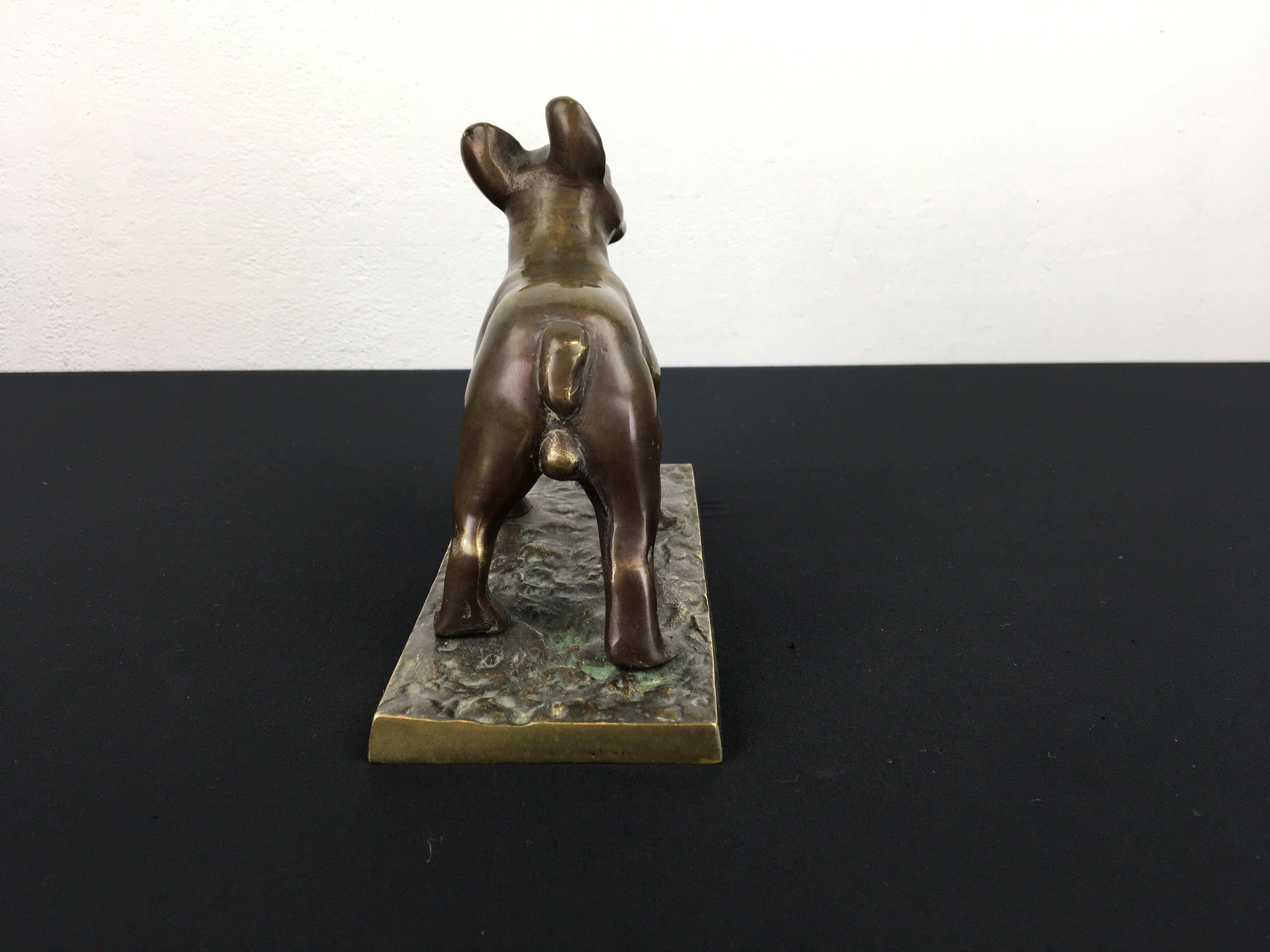 Bronze French Bulldog Sculpture 3