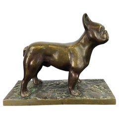 Vintage Bronze French Bulldog Sculpture