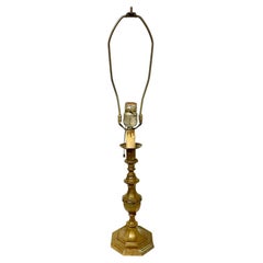 Antique Bronze French Candlestick Table Lamp