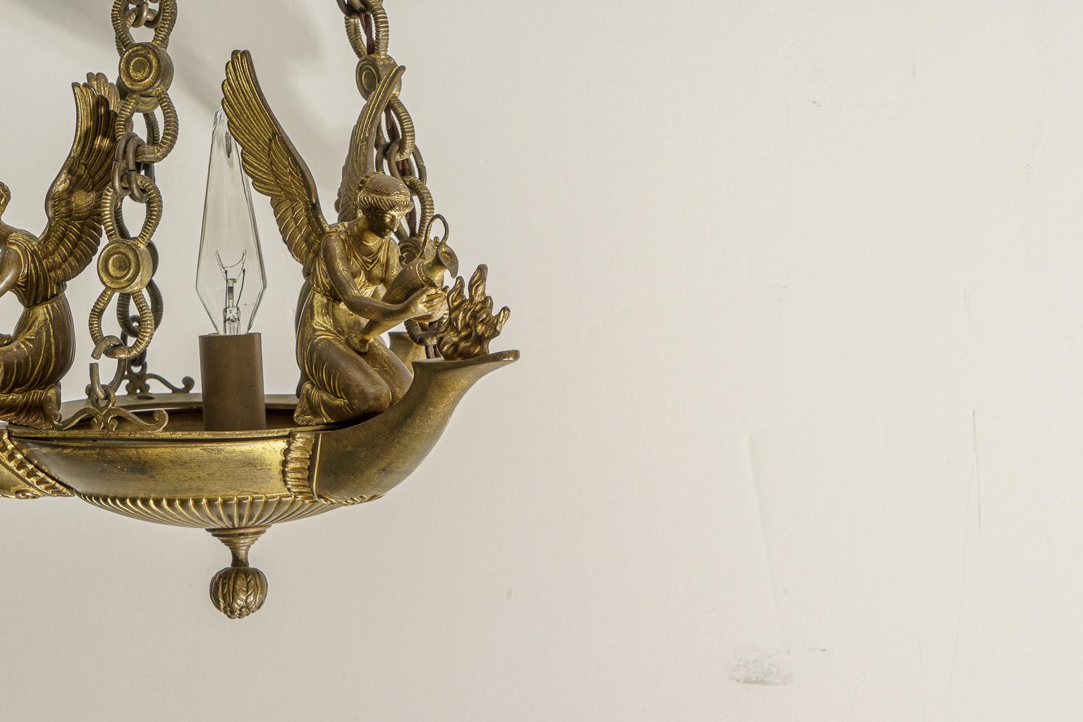 Bronze French Empire Chandelier For Sale 5