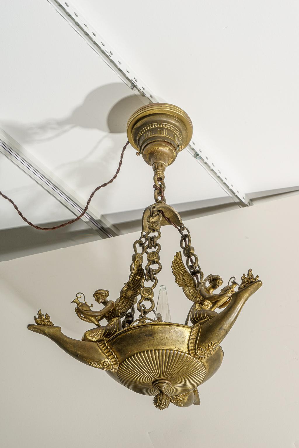 Bronze French Empire Chandelier For Sale 1