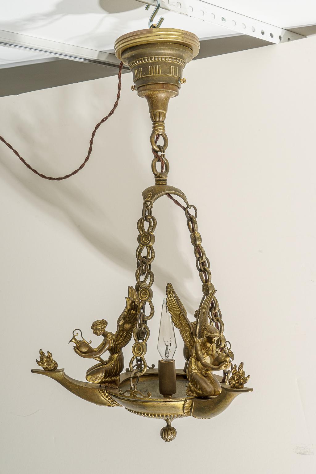 Bronze French Empire Chandelier For Sale 2