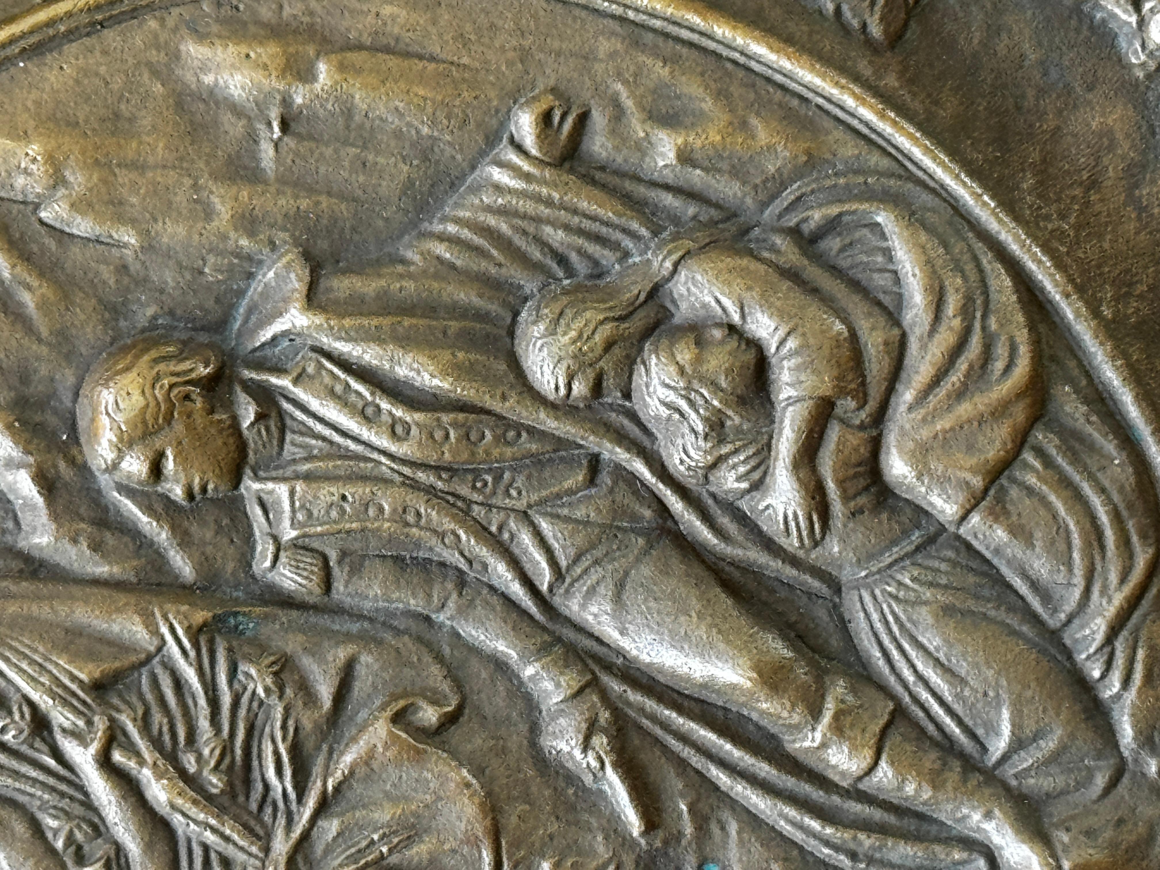 Bronze French Relief Plaque American Indian War Attack For Sale 1