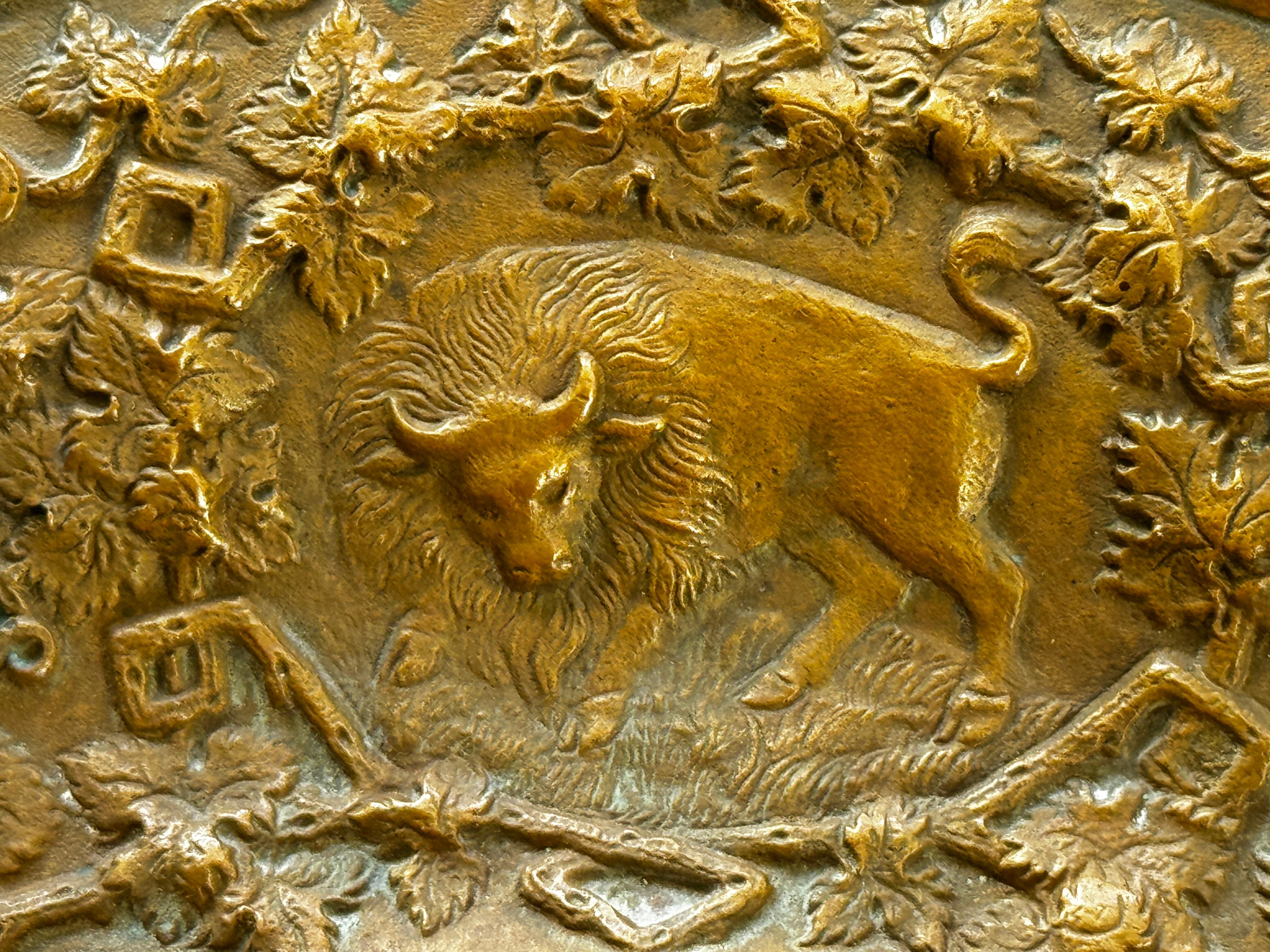 Bronze French Relief Plaque American Indian War Attack For Sale 3