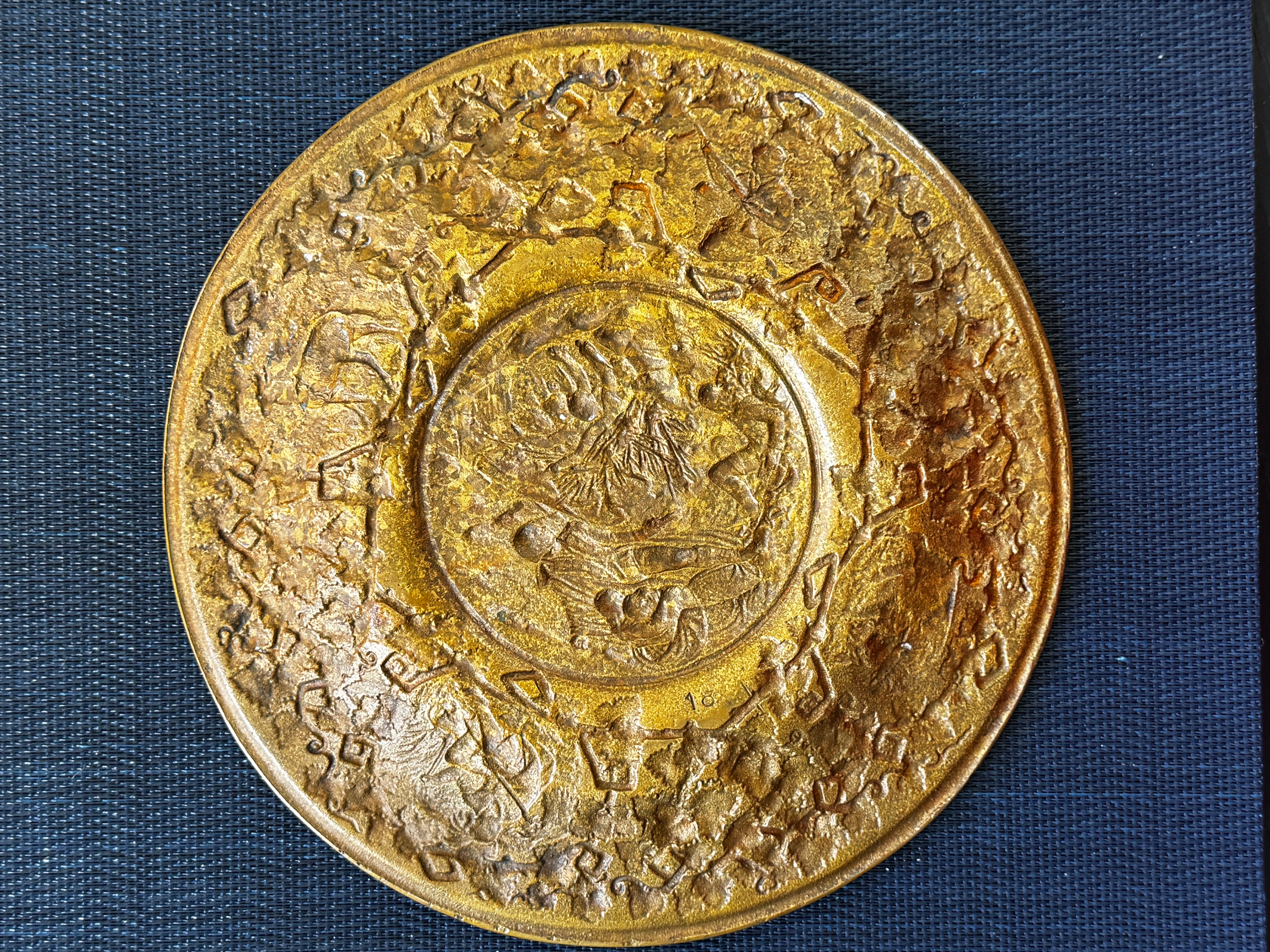 Bronze French Relief Plaque American Indian War Attack For Sale 5