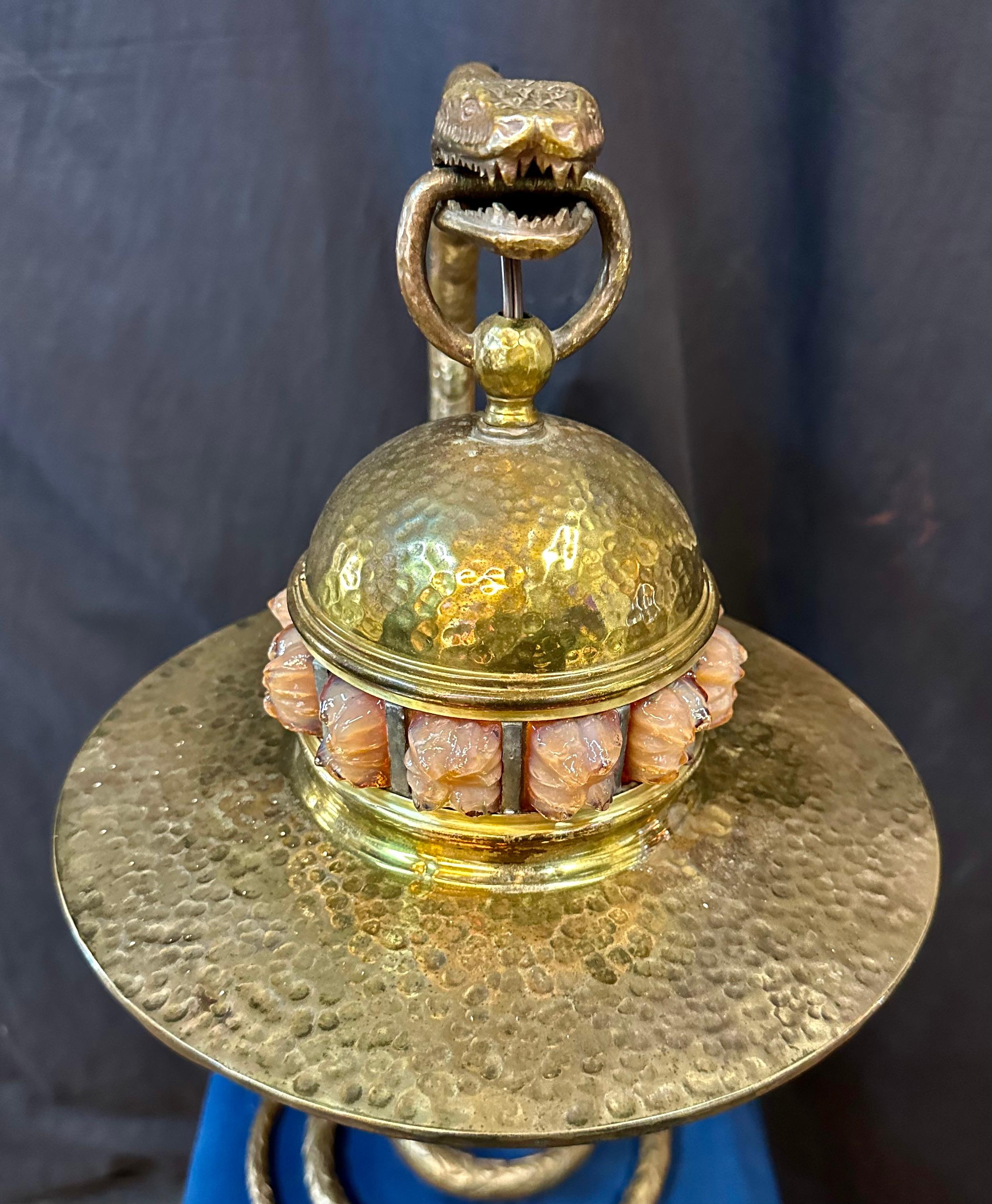 Lampe de table serpent française en bronze en vente 2
