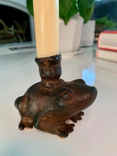 Bronze Frog Candleholder