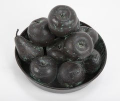 Bronze Fruit Bowl Centerpiece Signed Rhonda Roland Shearer, 1984
