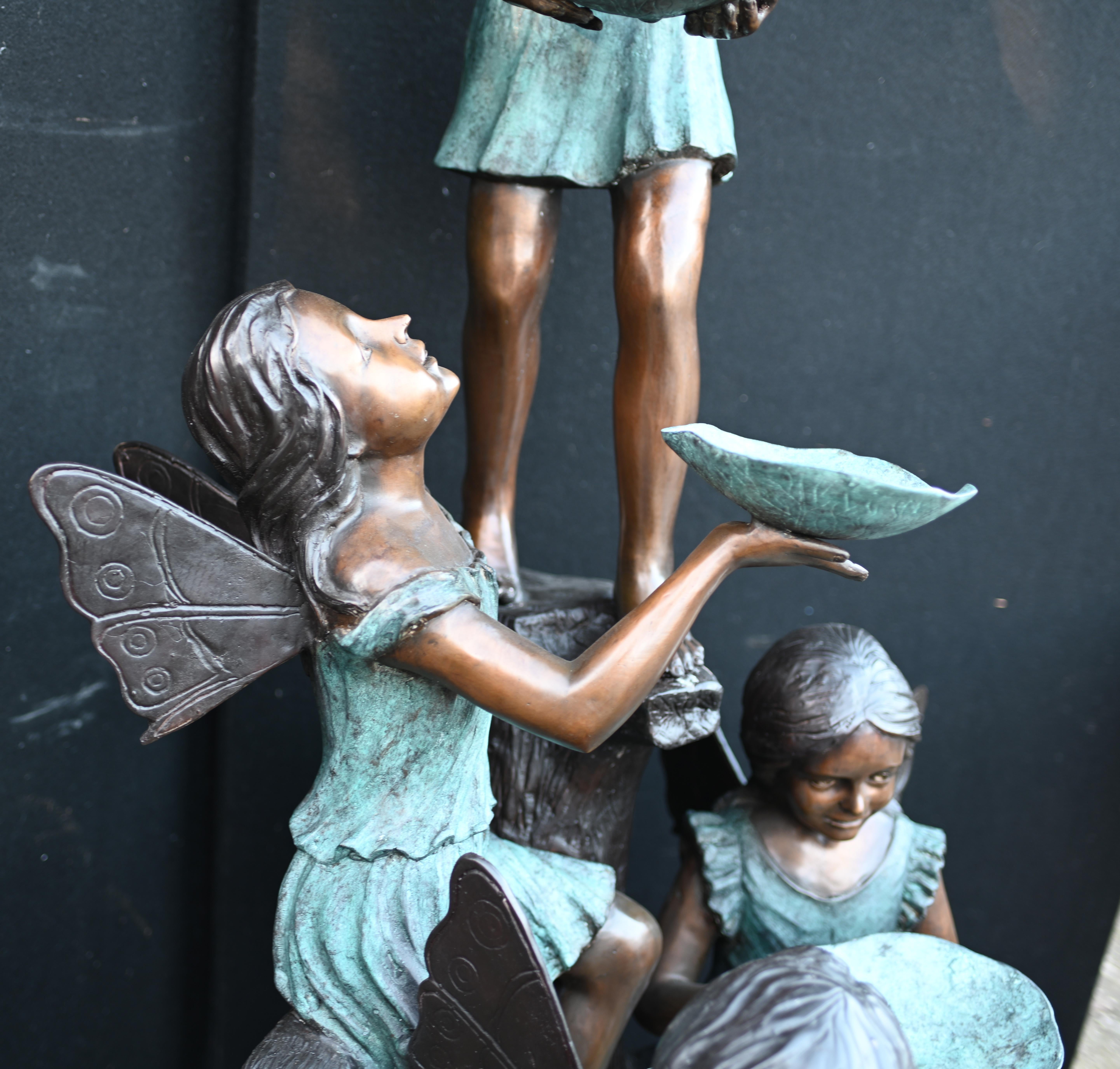 Bronze Garden Fountain Art Nouveau Fairy Nymph For Sale 6