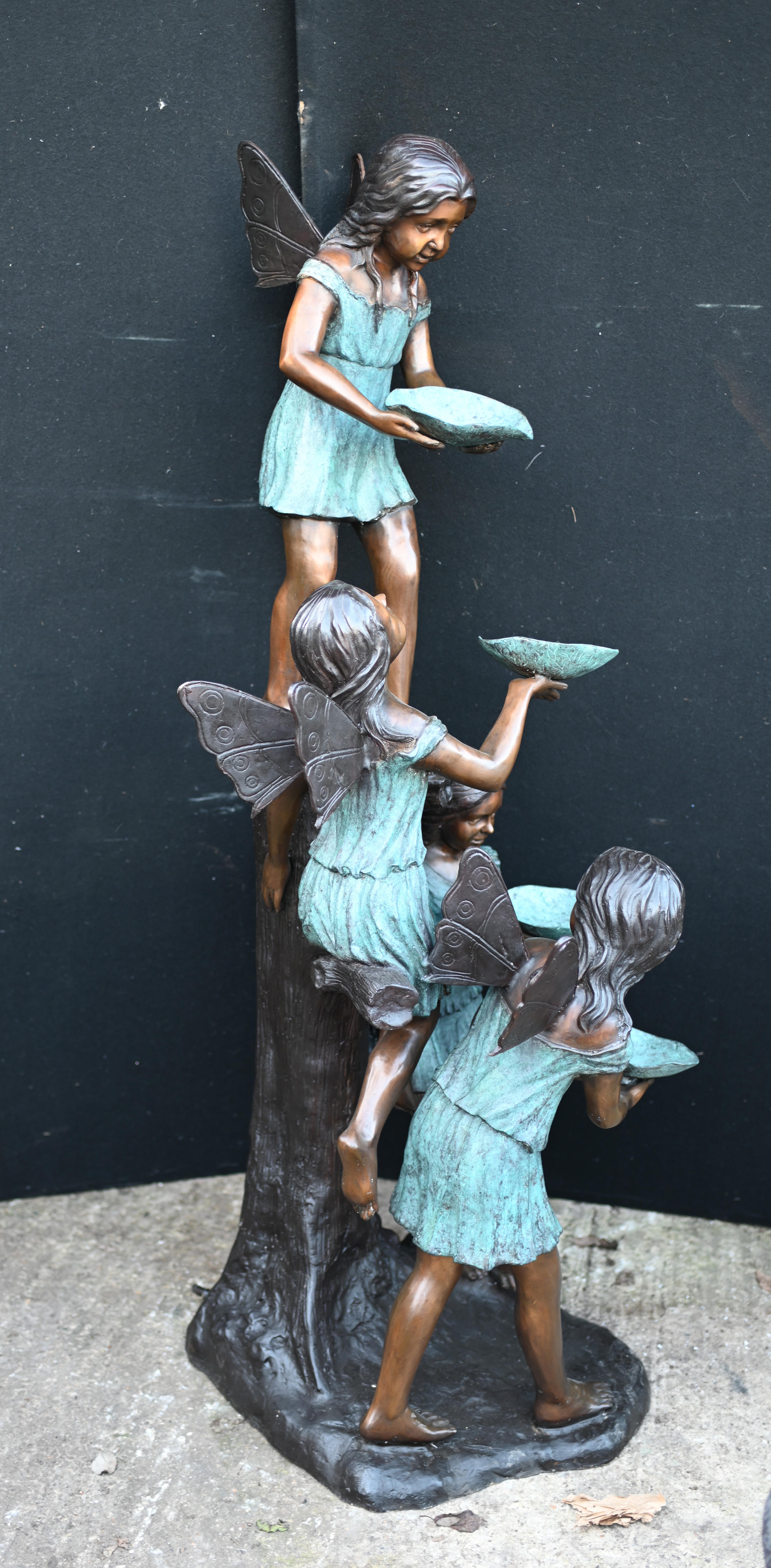 Bronze Garden Fountain Art Nouveau Fairy Nymph For Sale 7