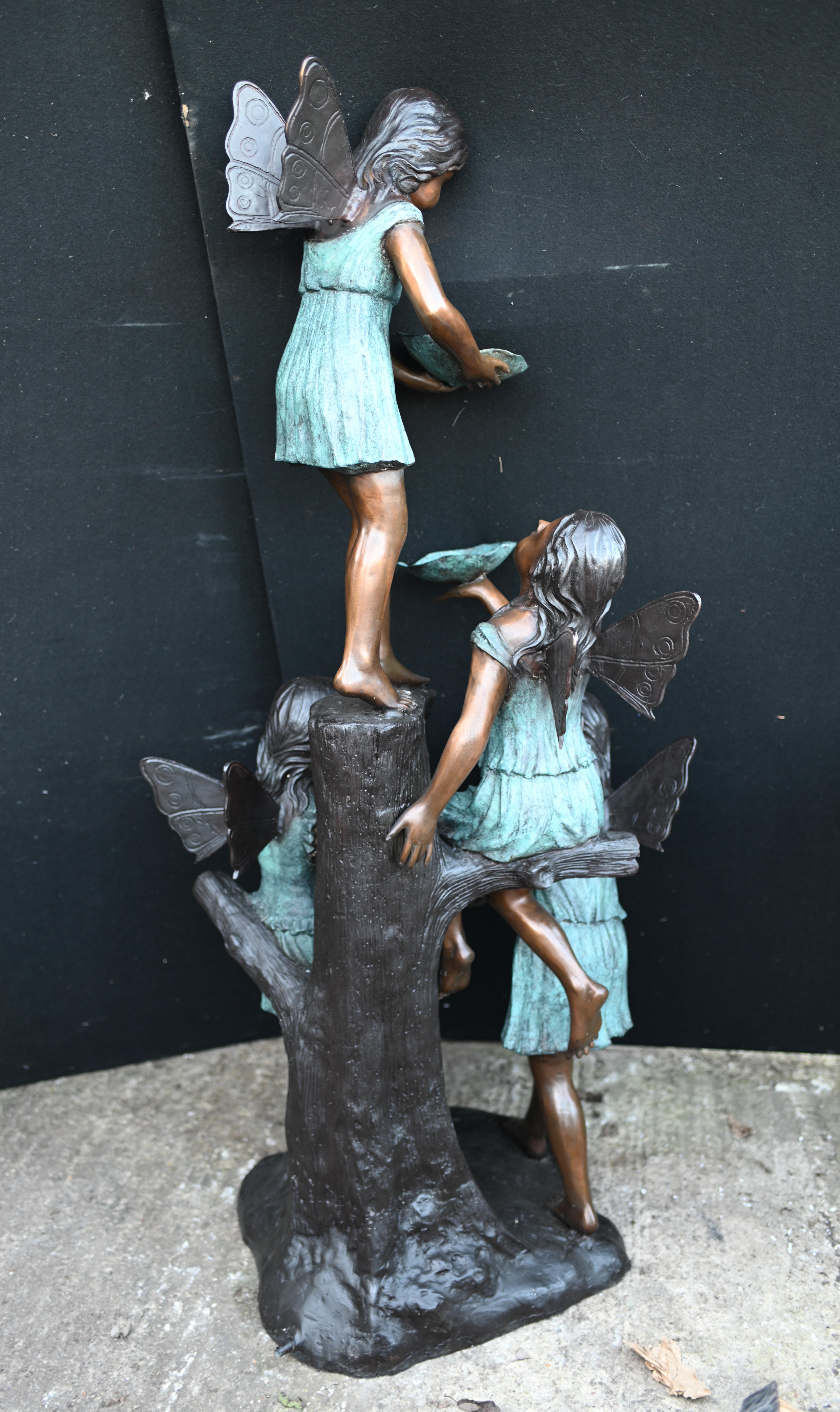 Bronze Garden Fountain Art Nouveau Fairy Nymph For Sale 8