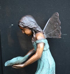 Bronze Garden Fountain Art Nouveau Fairy Nymph