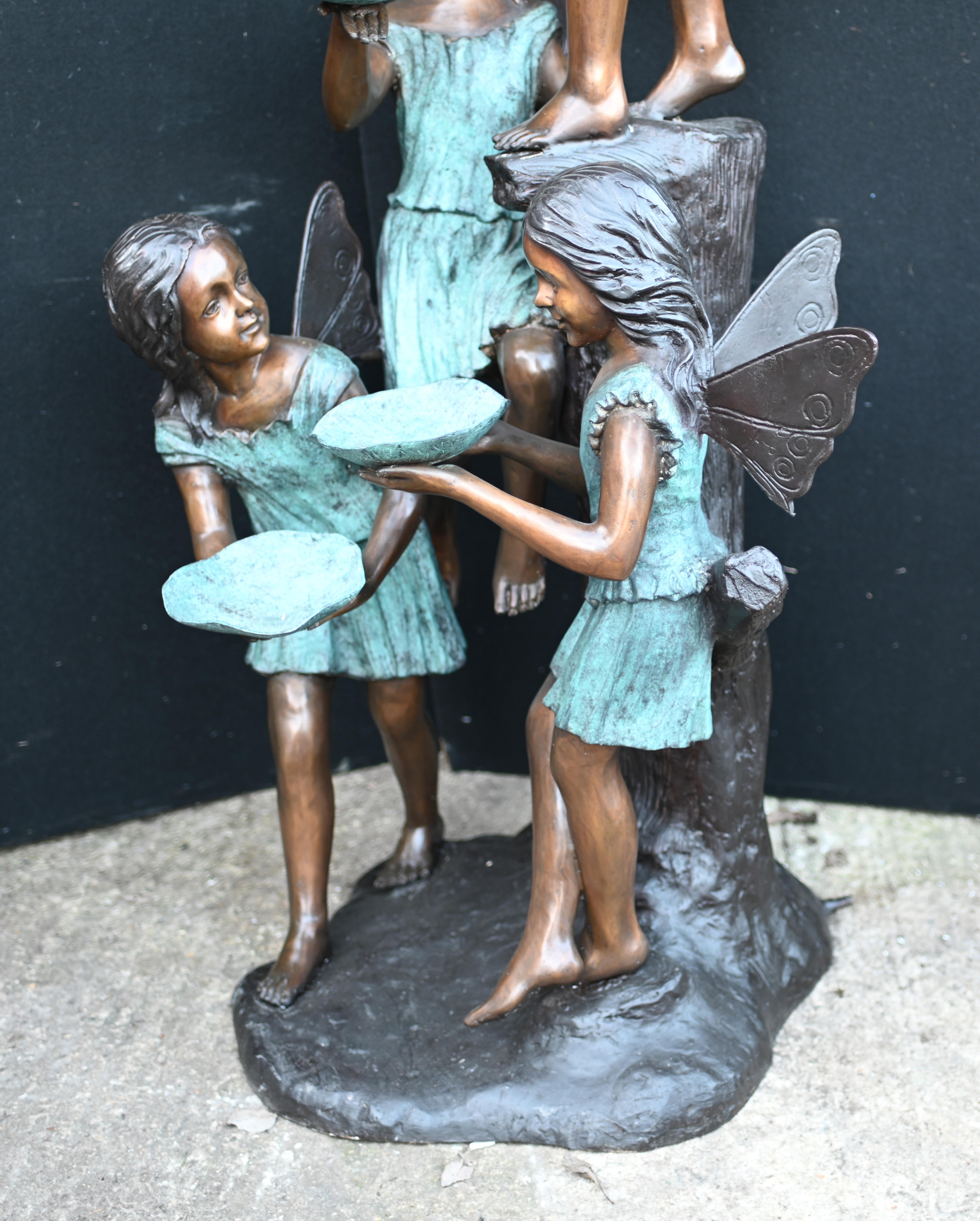 Bronze Garden Fountain Art Nouveau Fairy Nymph For Sale 1