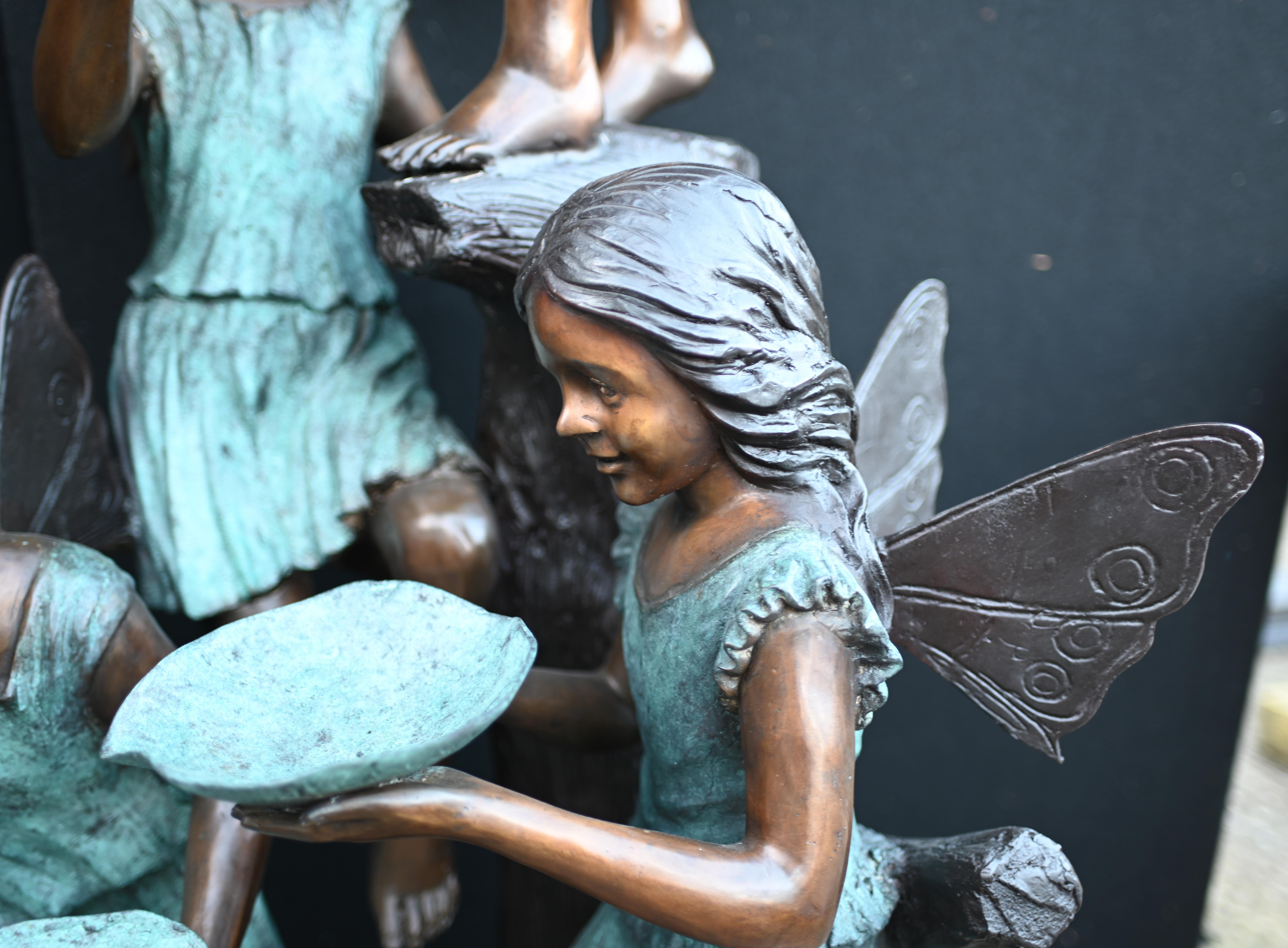 Bronze Garden Fountain Art Nouveau Fairy Nymph For Sale 2
