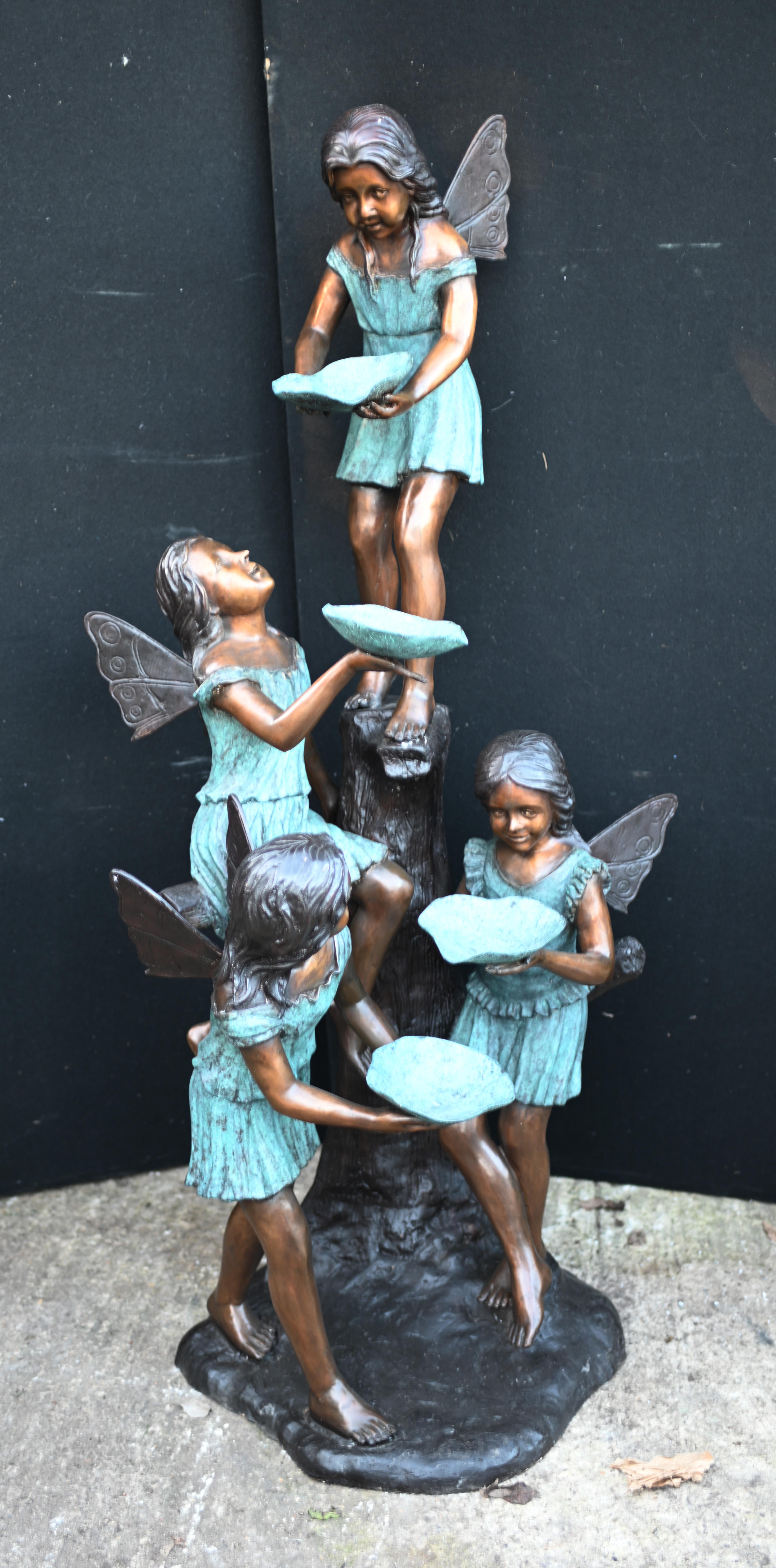Bronze Garden Fountain Art Nouveau Fairy Nymph For Sale 3