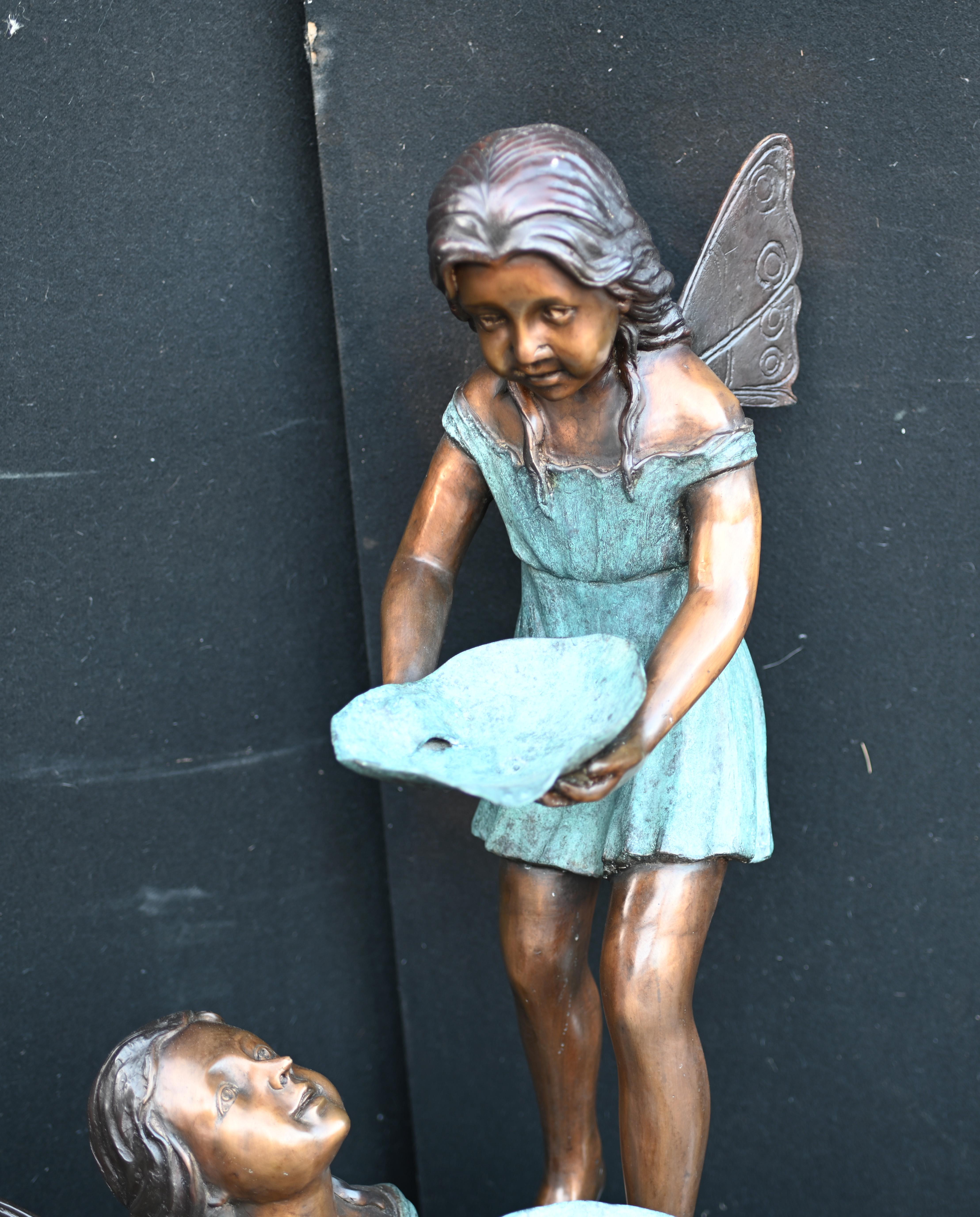 Bronze Garden Fountain Art Nouveau Fairy Nymph For Sale 4
