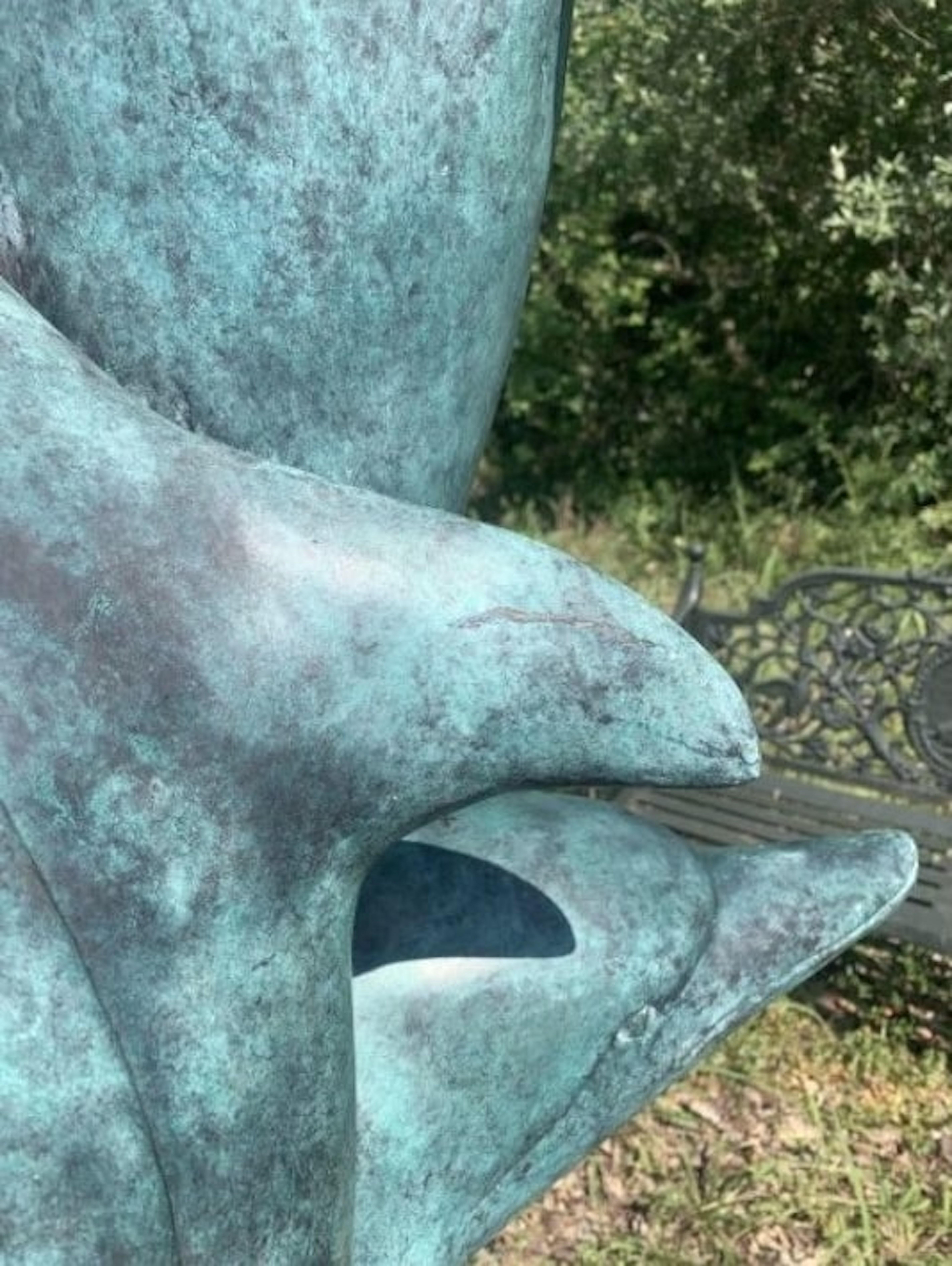 Fontaine de jardin en bronze avec dauphins 2