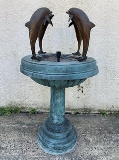 Bronze Garden Fountain with Dolphins
