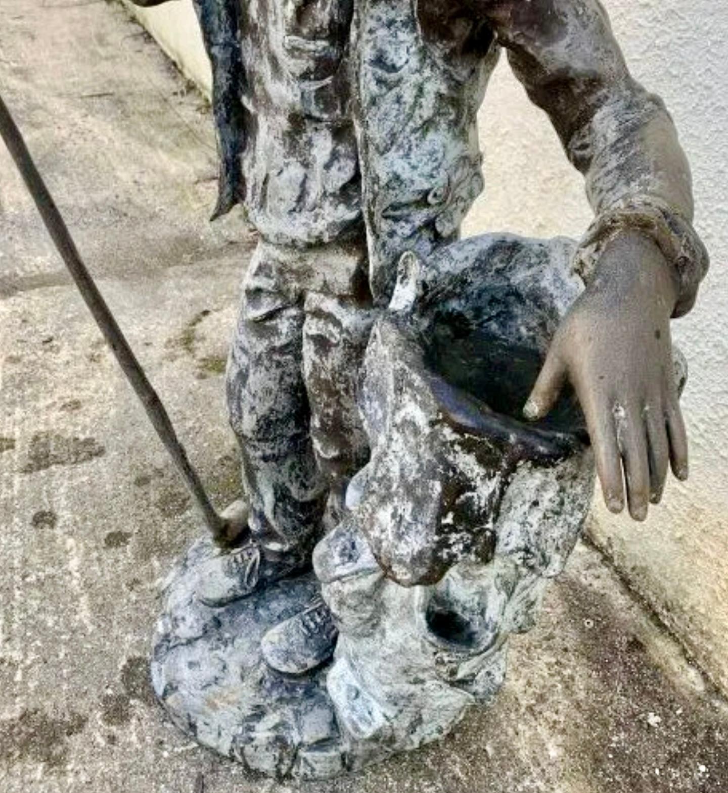 Bronze Garden Statue Caddy In Fair Condition For Sale In Brooklyn, NY