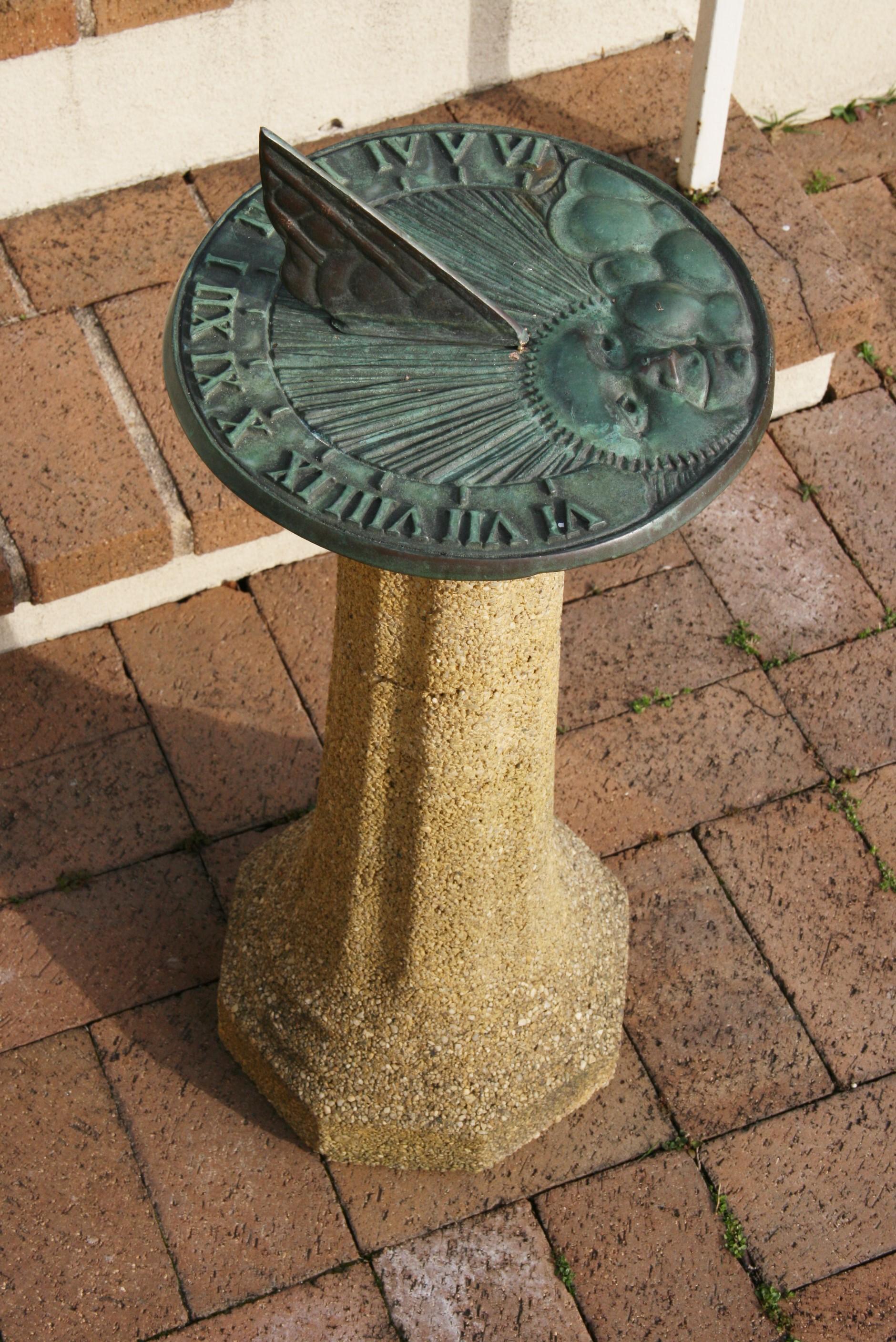 Bronze Garden Sundial on Pebble Base, circa 1890 4