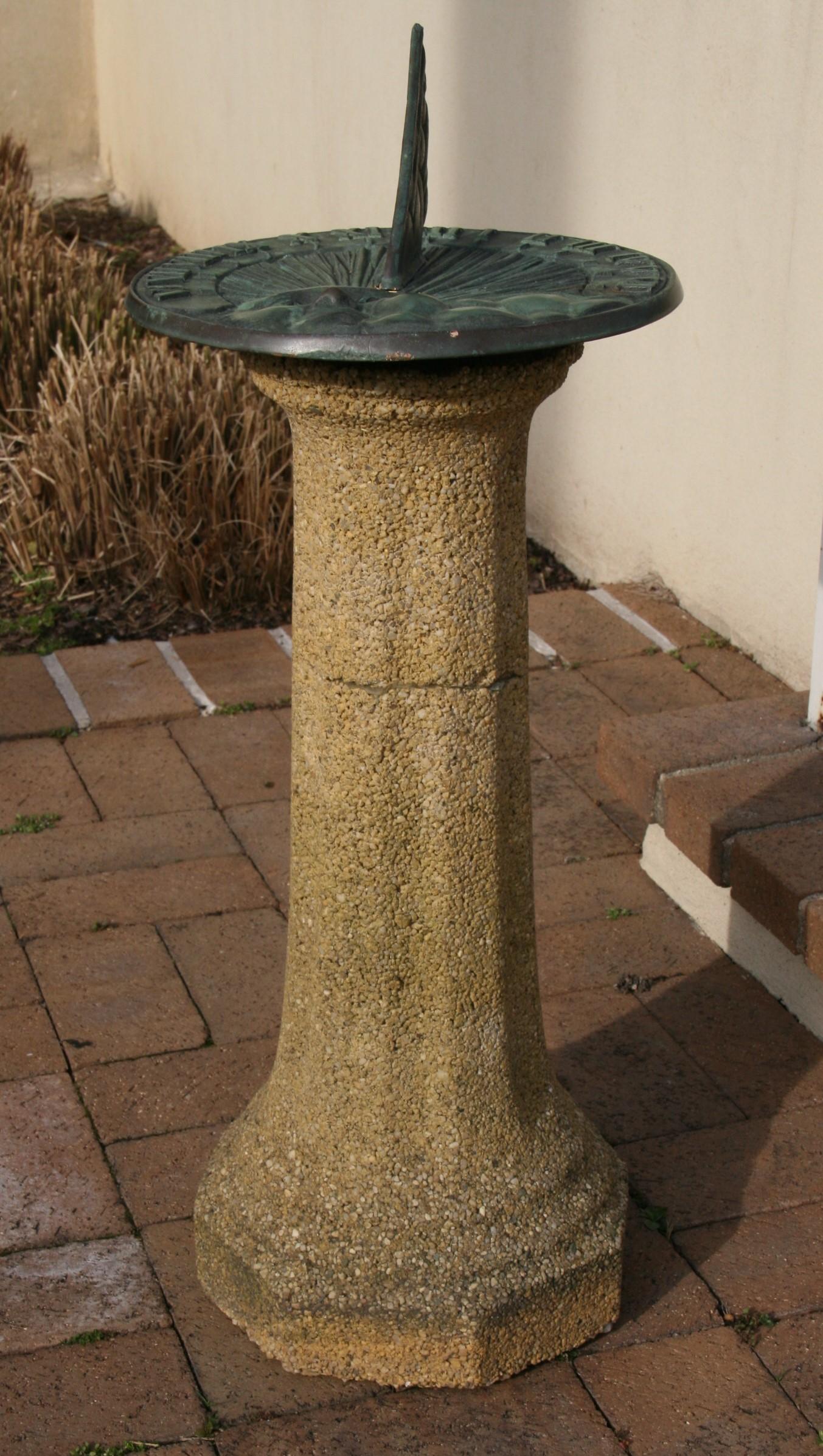 Bronze Garden Sundial on Pebble Base, circa 1890 1