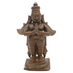 Antique Bronze Garuda in Namaskara Mudra Pose