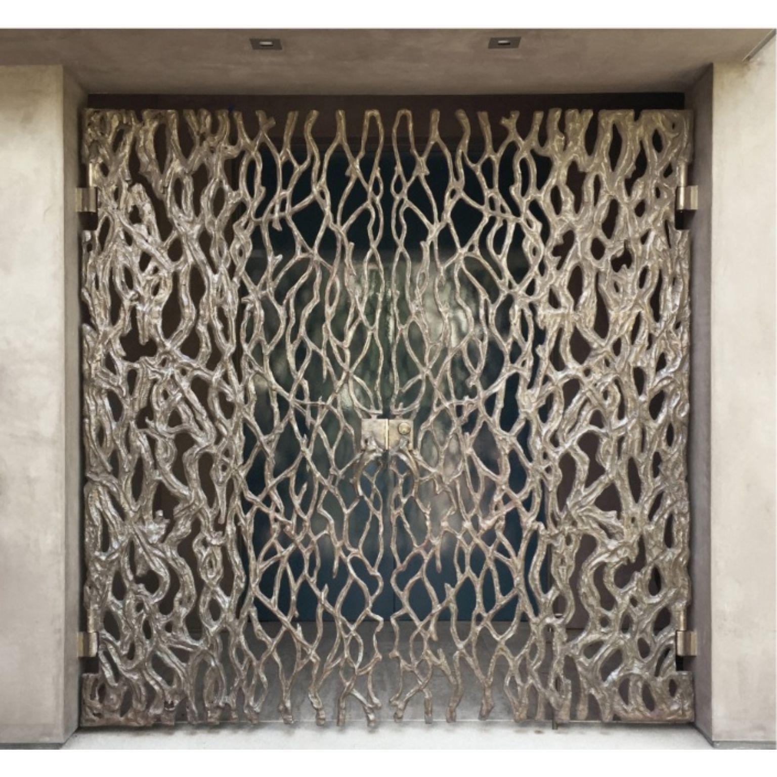 Bronze gates by Mary Brogger
Unique piece.
Dimensions: W 219 x H 219 cm.
Materials: Bronze.
Custom sizes and finishes available.

Mary Brogger is an internationally recognized artist whose diverse practice includes sculpture and