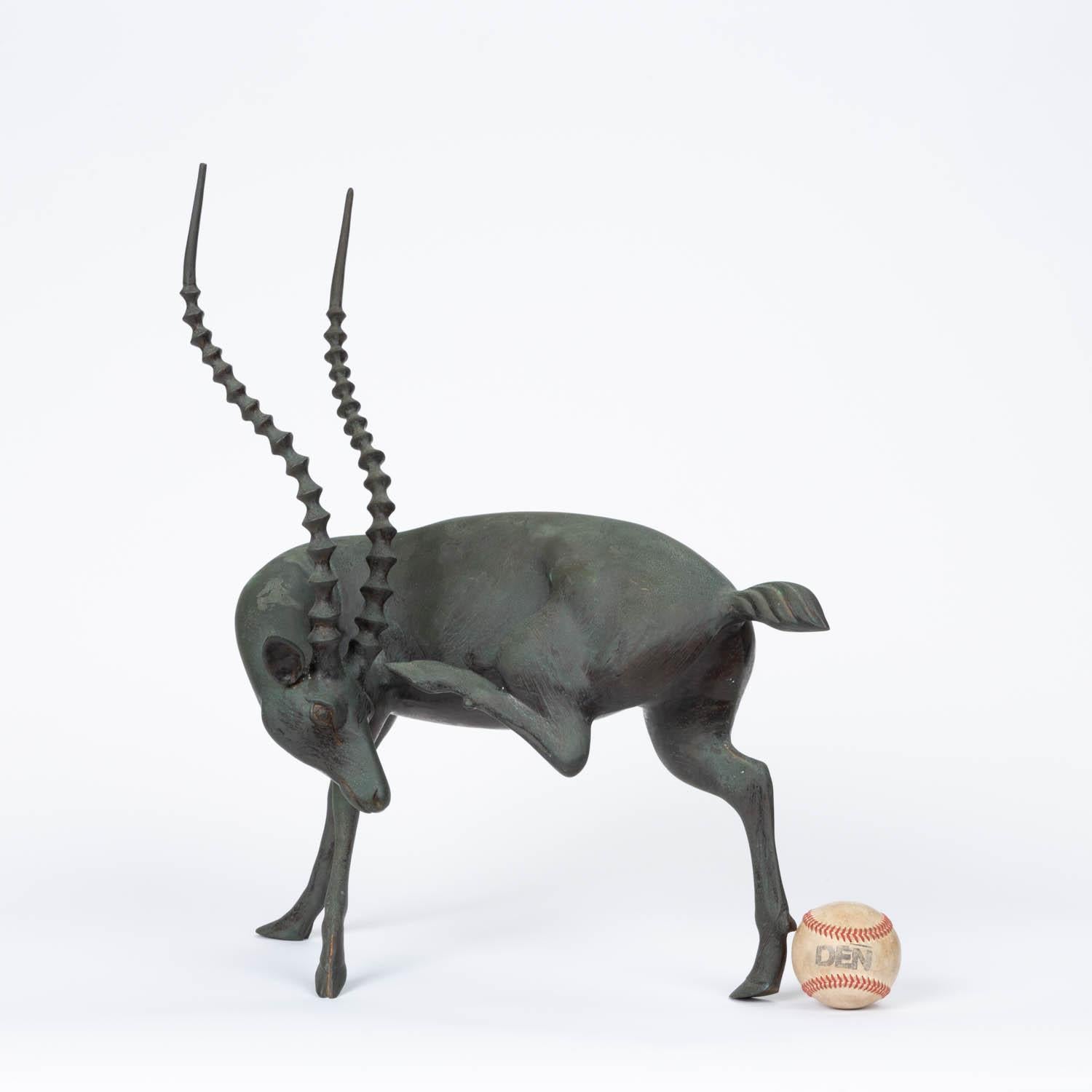 Mid-Century Modern Bronze Gazelle Sculpture
