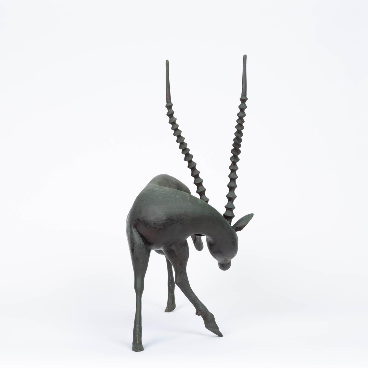 20th Century Bronze Gazelle Sculpture