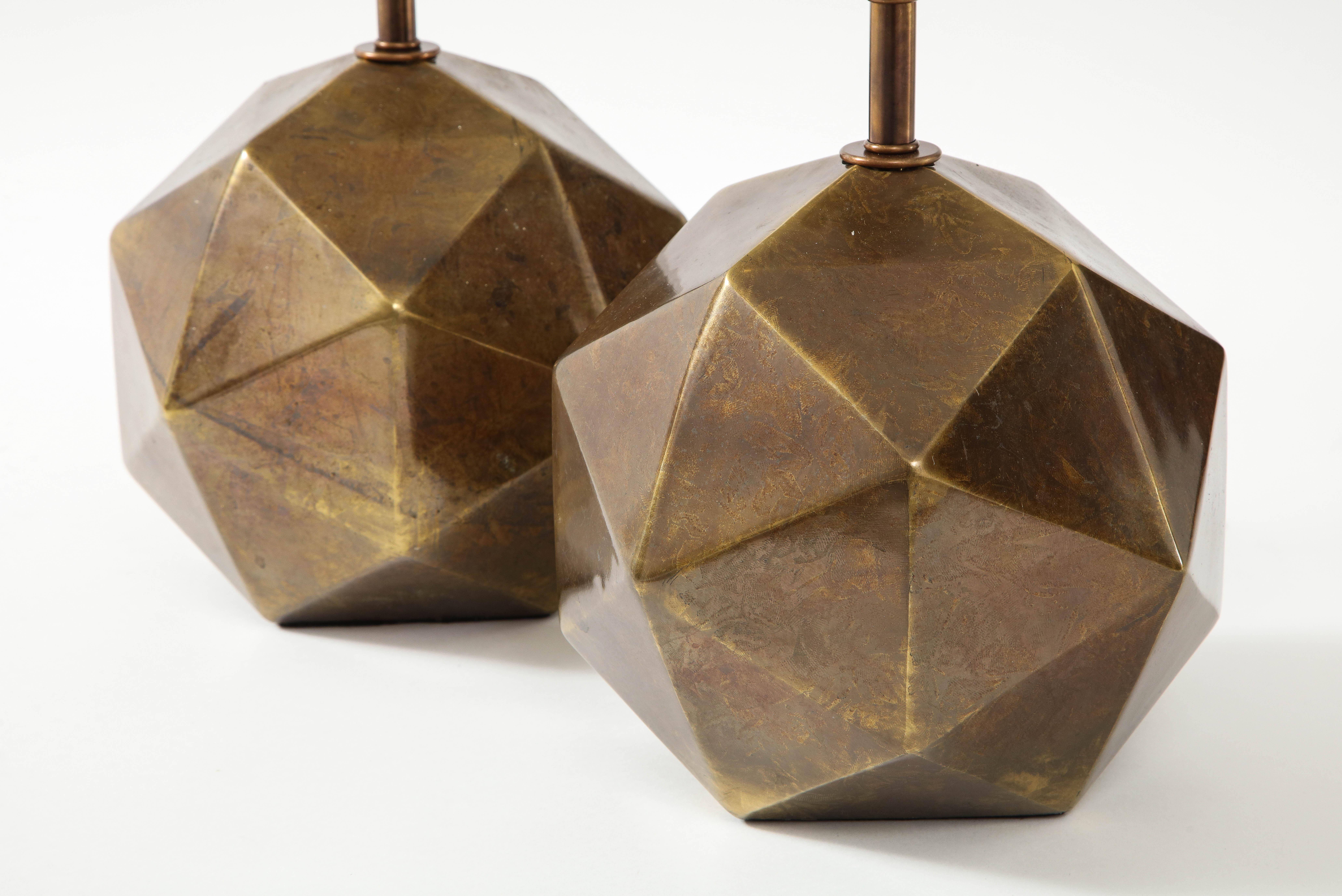 20th Century Westwood Bronze Geodesic Lamps