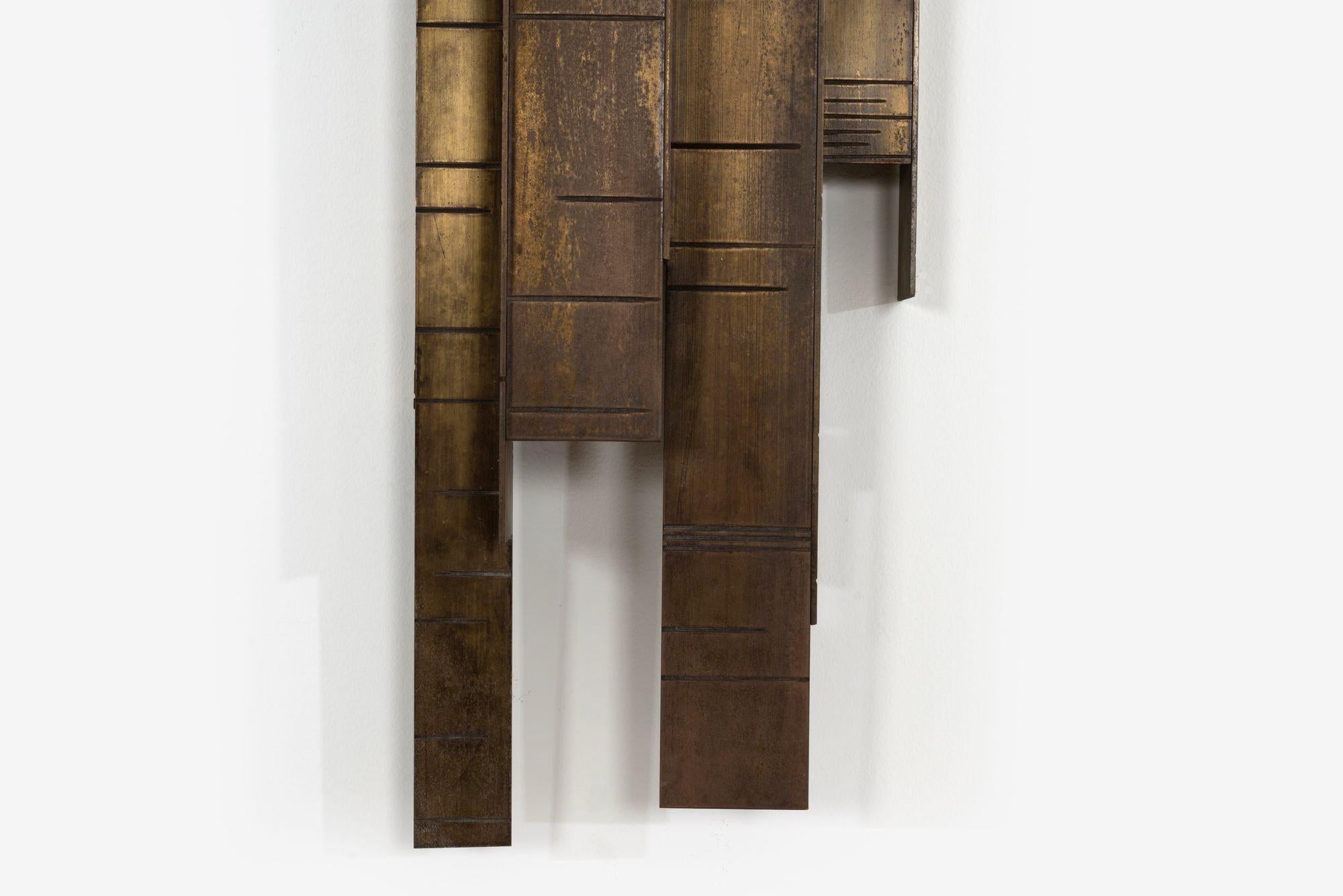 Mid-20th Century Bronze Geometric Wall Sconces For Sale
