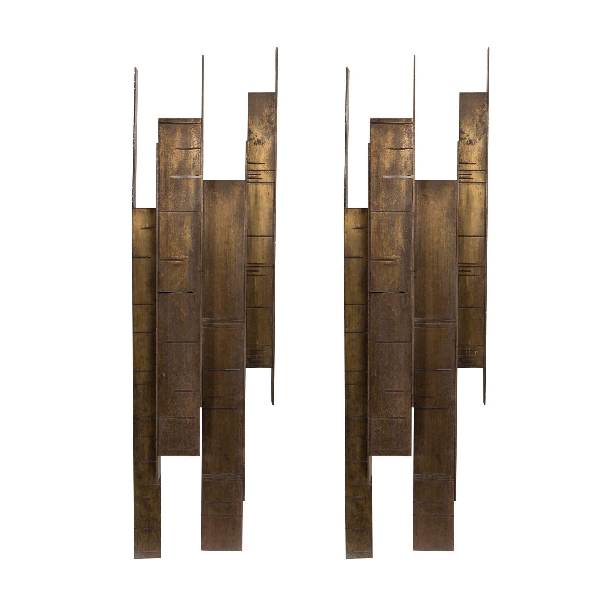 Bronze Geometric Wall Sconces For Sale 2