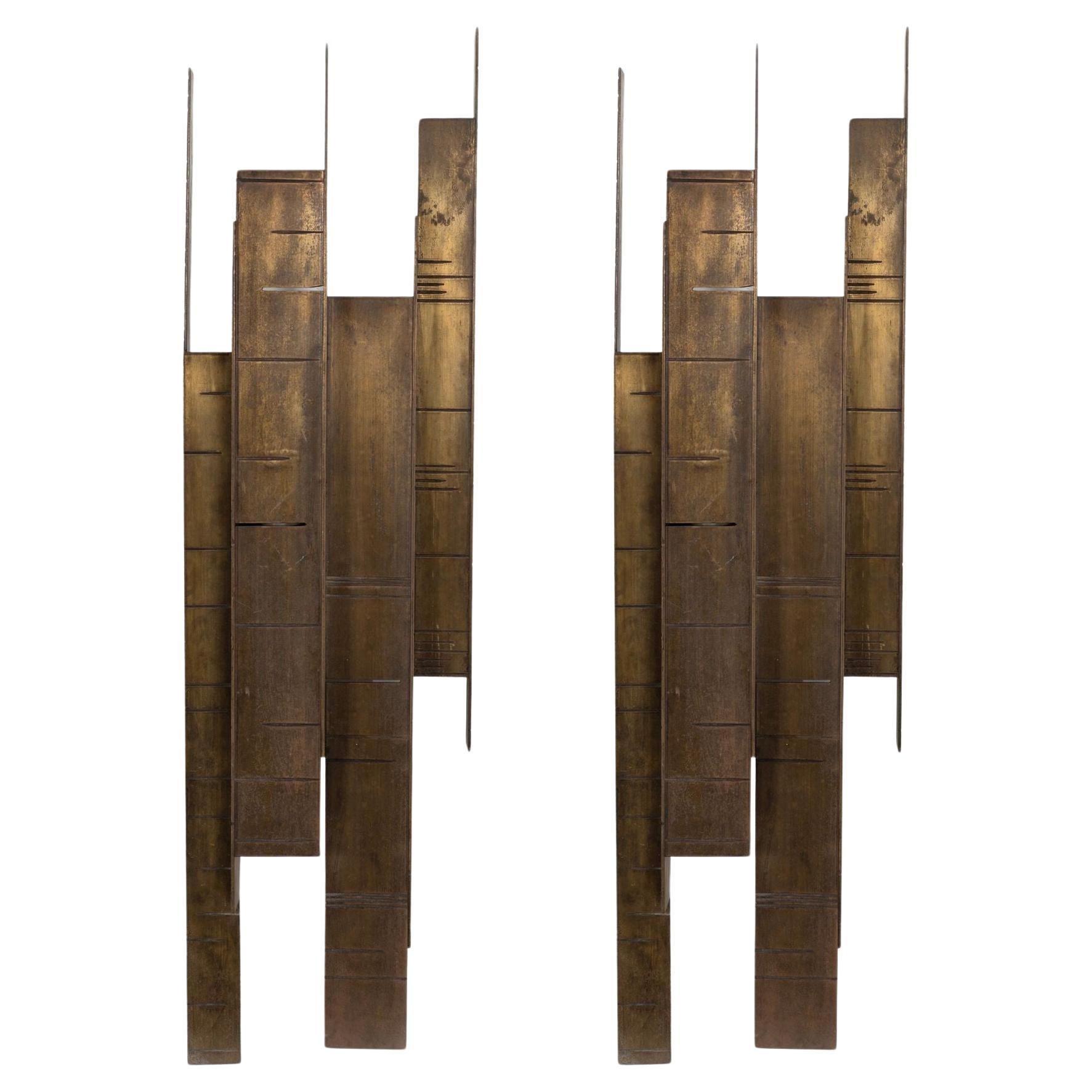 Bronze Geometric Wall Sconces For Sale