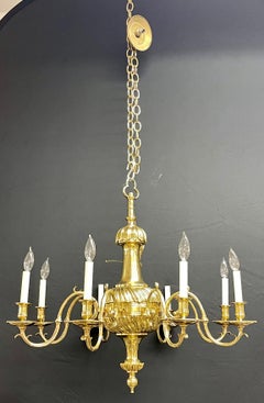 Bronze Georgian Style Chandelier having Eight Lights