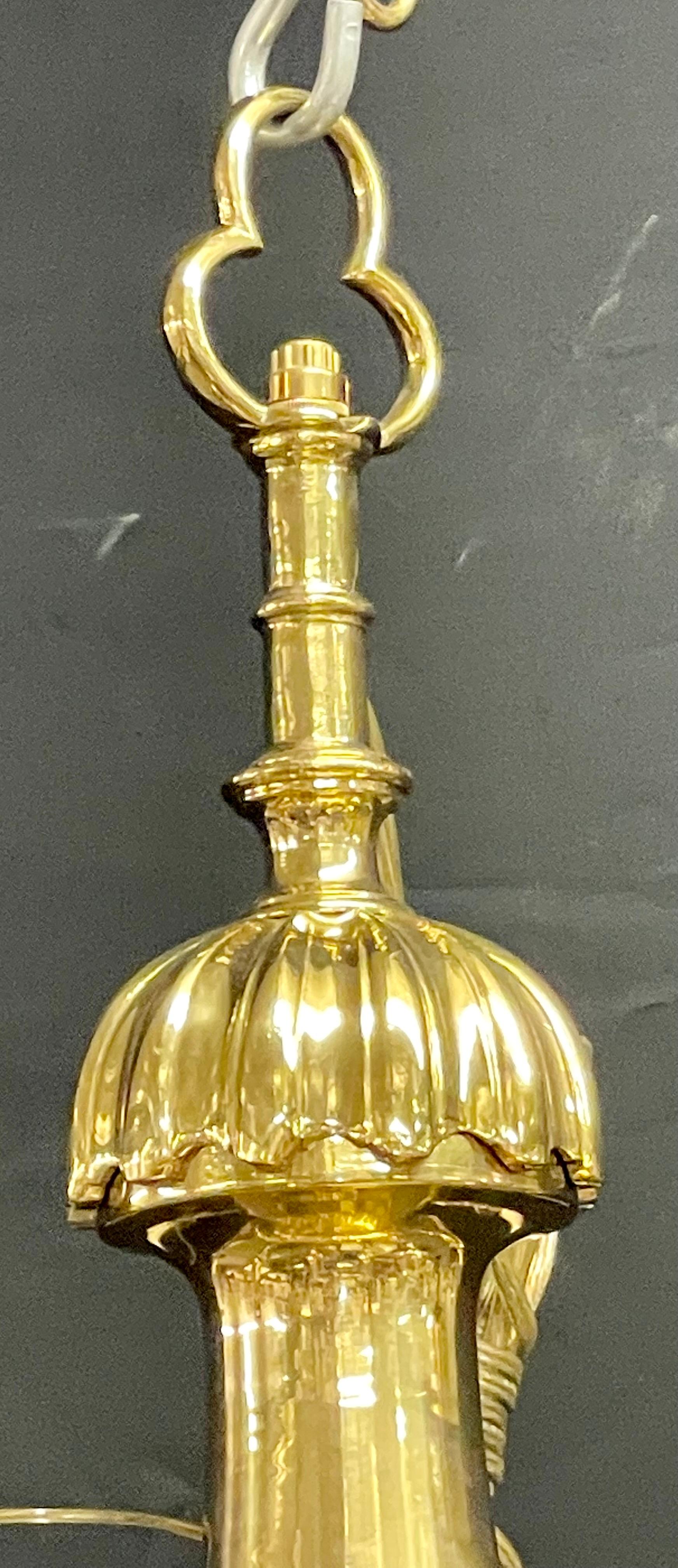 Brass Bronze Georgian Style Chandelier having Eight Lights For Sale