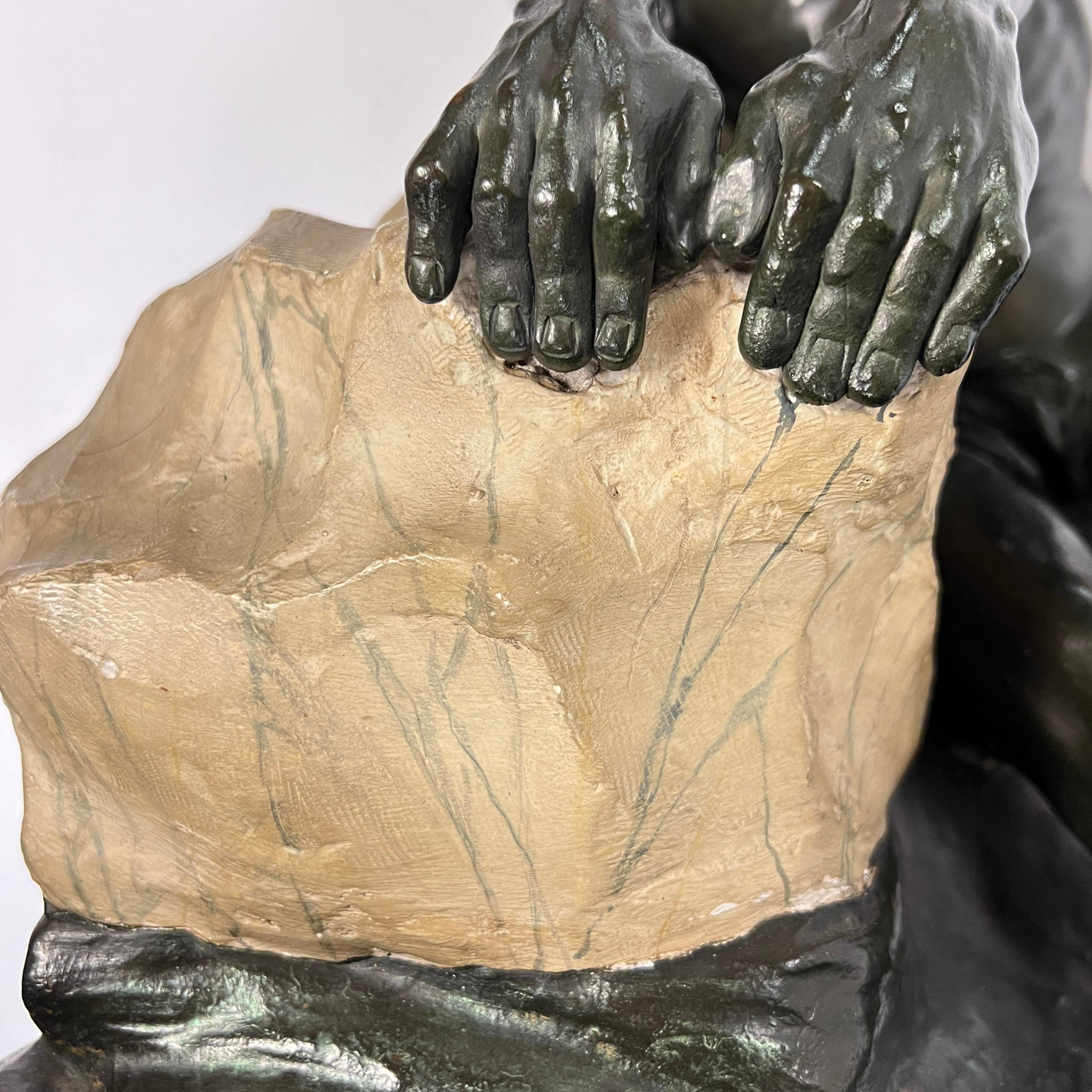 Deutsche klassische männliche Bronzeskulptur aus Bronze von Clemens Werminghausen (1877-1963) im Angebot 7
