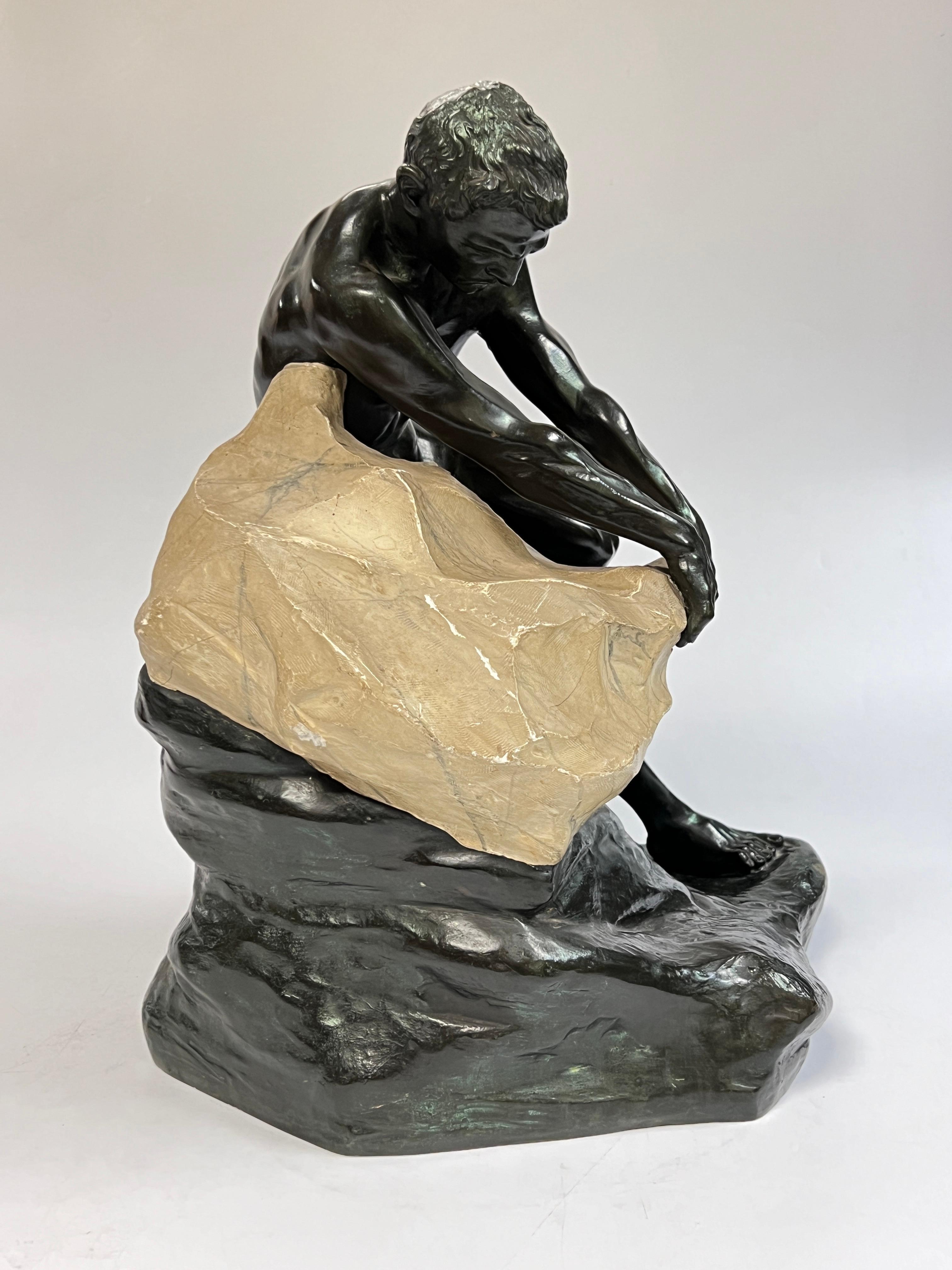 20th Century Bronze German Classical Male Sculpture by Clemens Werminghausen (1877-1963) For Sale